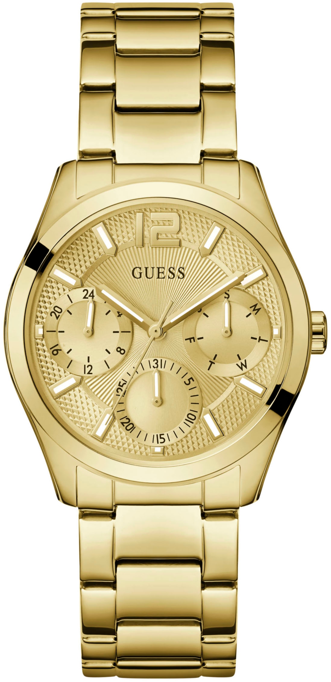 Guess Multifunktionsuhr »ZOE«, Quarzuhr, Armbanduhr, Damenuhr, Datum, 12/24-Std.-Anzeige