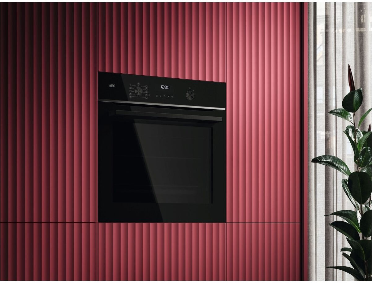 AEG Backofen-Set »HH24BSISML«, mit 1-fach-Teleskopauszug, Aqua Clean, SaphirMatt®-Induktionskochfeld-Kratzresistente Oberfläche, Pizzastufe