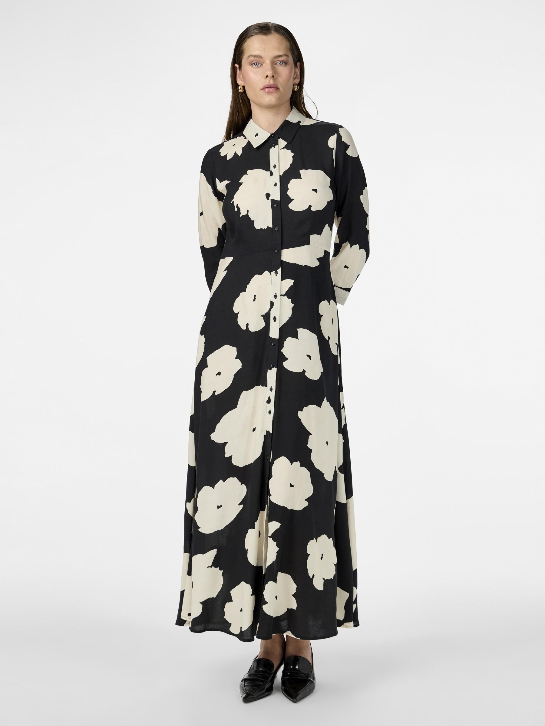 Y.A.S Hemdblusenkleid »YASSAVANNA LONG SHIRT DRESS«, mit 3/4 Ärmel