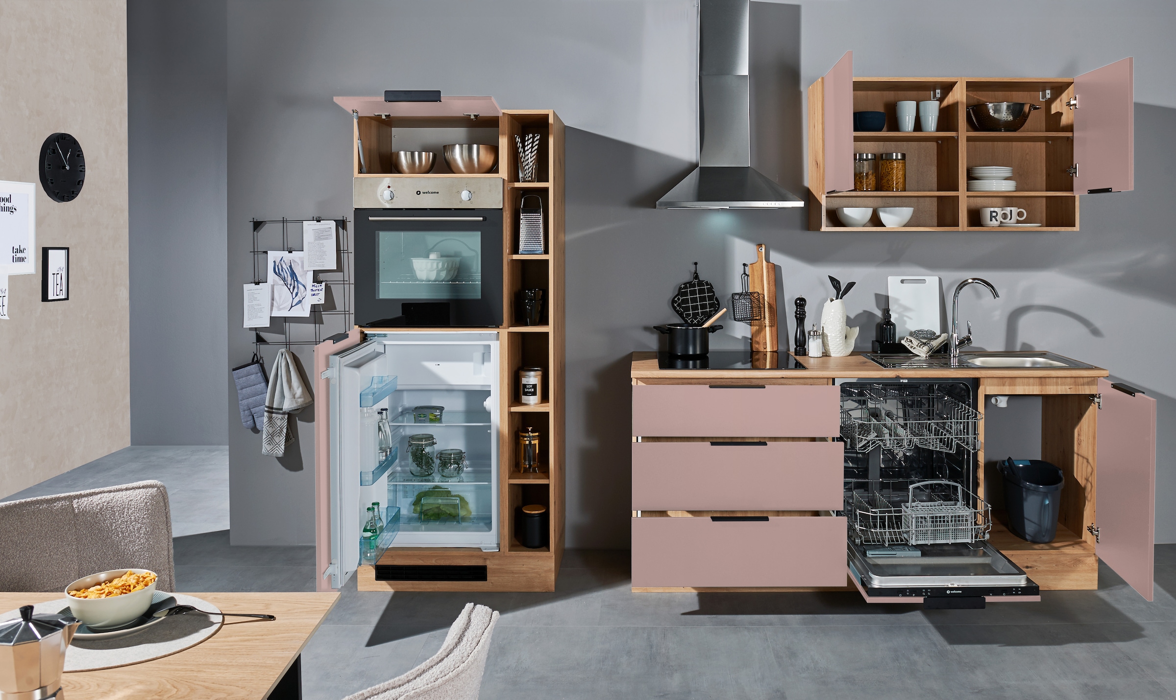 BASIC by Balculina Küchenzeile »Oskar B/H/T 270x211x60 cm« Breite 270cm, wahlweise mit E-Geräte, L/R montierbar