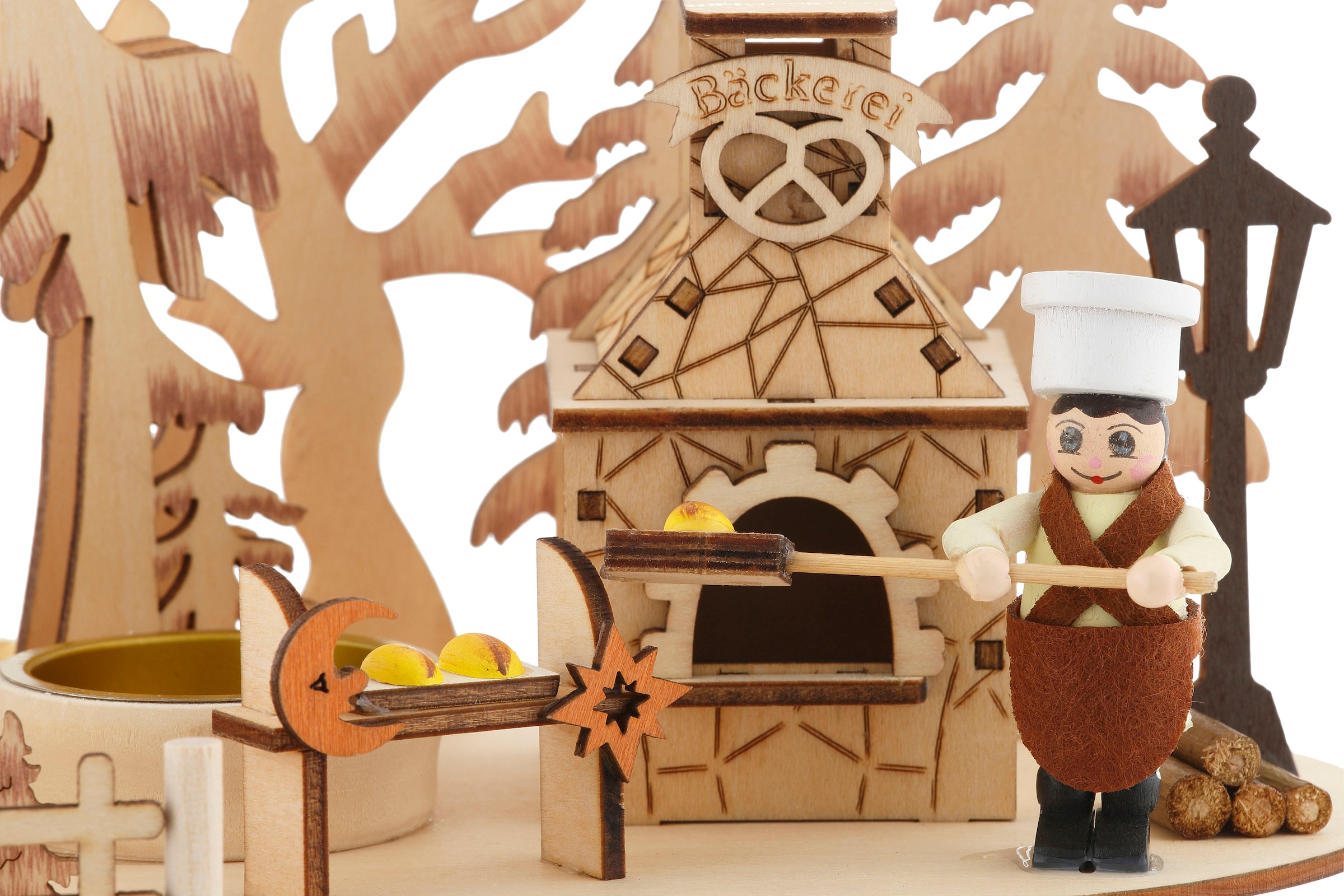 Home affaire Weihnachtspyramide »Bäckerei, Weihnachtsdeko«,  Teelichtpyramide mit Räucherofen, Höhe ca. 23 cm online bei OTTO