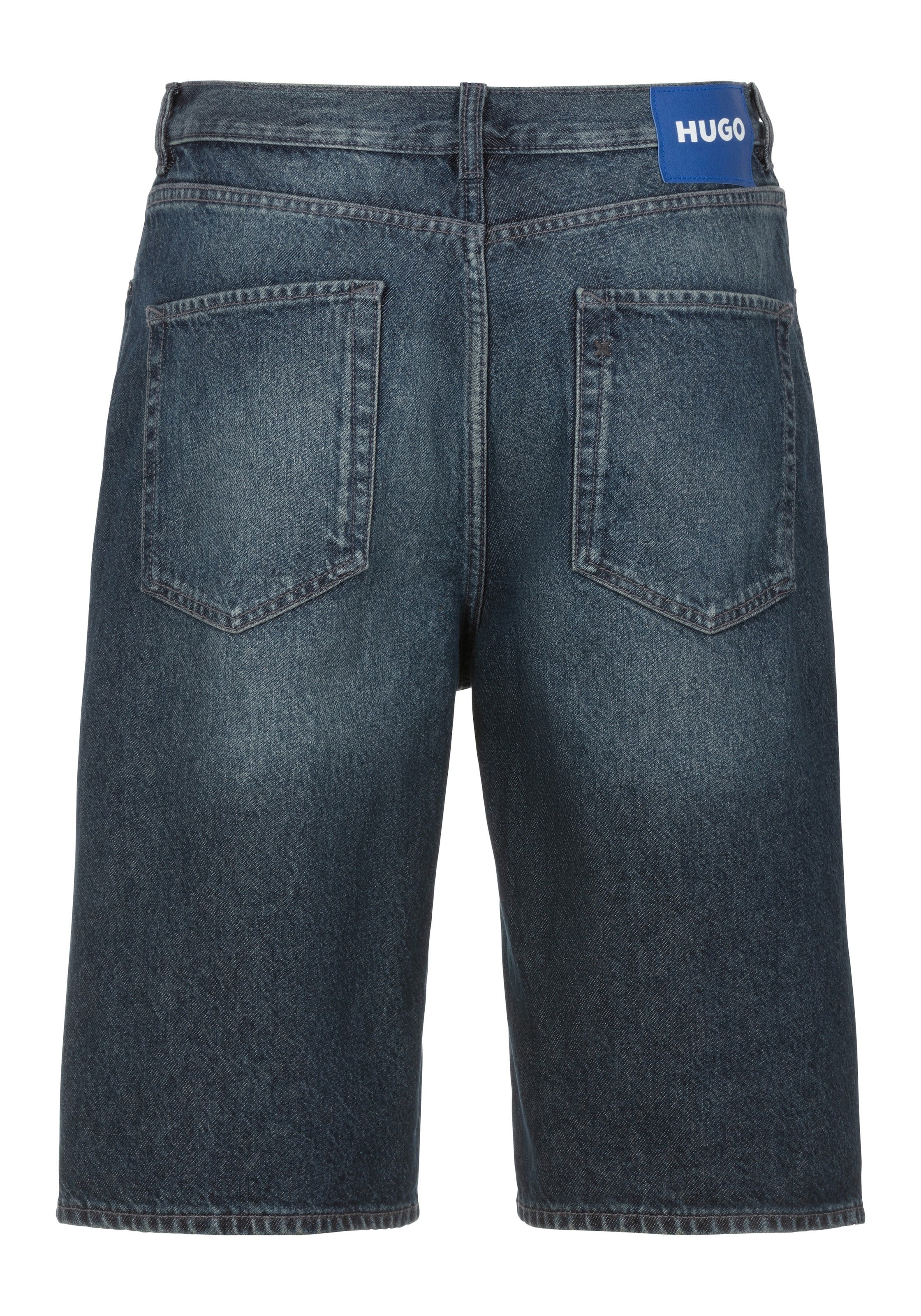 HUGO Blue Shorts »Skate shorts«, mit Logo-Lederpatch am Bund