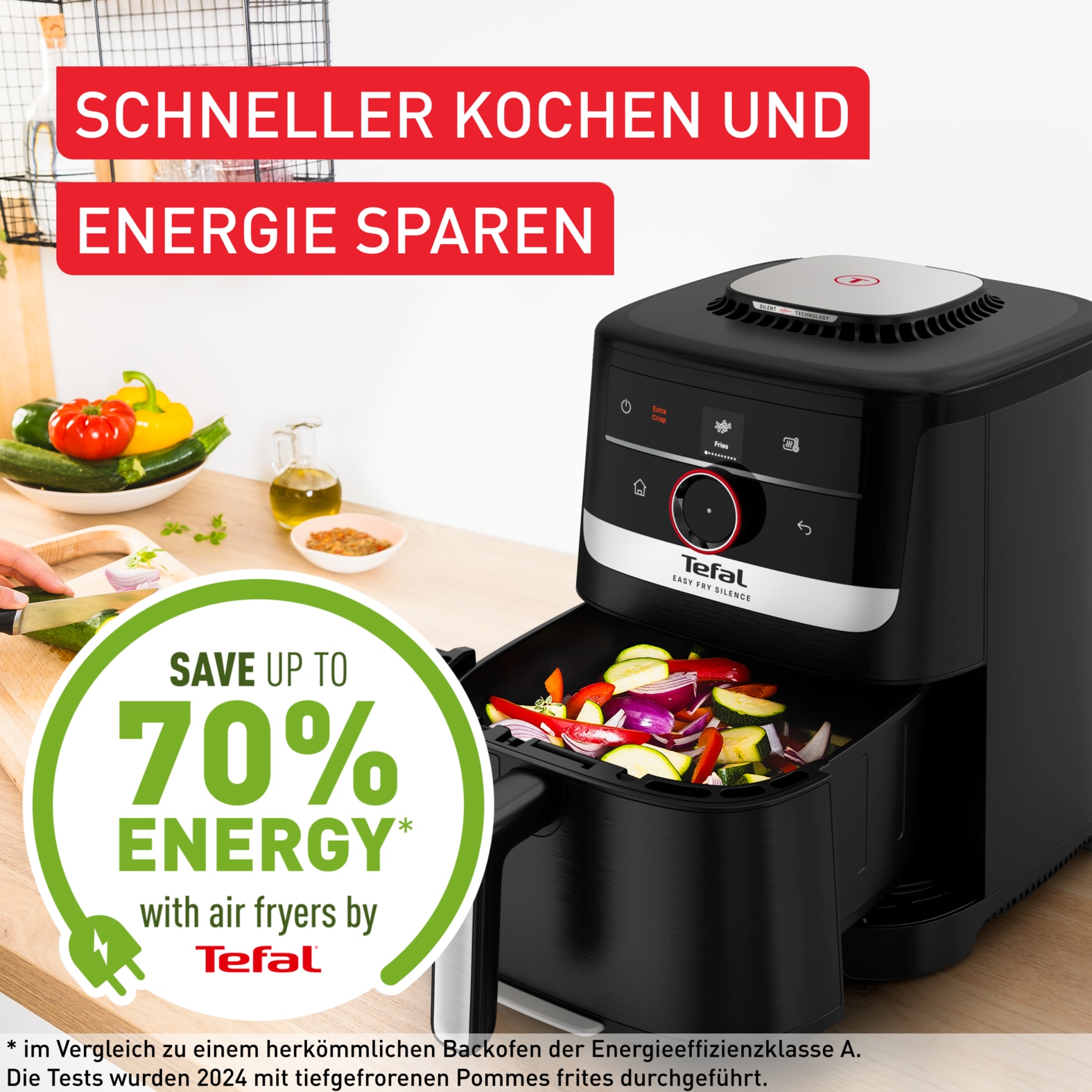 Tefal Heißluftfritteuse »EY5728 Easy Fry Smart & Silence«, 1670 W, Smart-Assist System mit 55 Programmen, 40°C bis 220°C, EY5728
