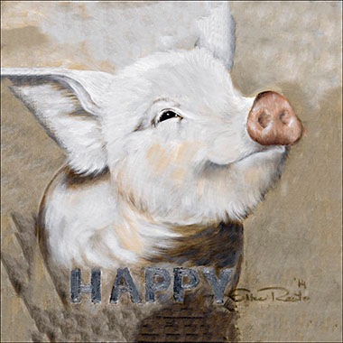 queence Leinwandbild »Happy Pig«, Schwein, (1 St.)
