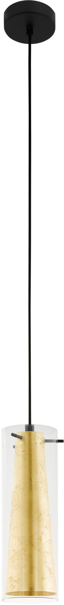 EGLO Hängeleuchte »PINTO GOLD Pendellampe, Stahl, Glas, E27, IP20, Esstischlampe, Lampe«, 1 flammig, Leuchtmittel E27 | Leuchtmittel wechselbar-ohne Leuchtmittel, Hängelampe goldfarben - für Esszimmer, Küche oder Wohnzimmer