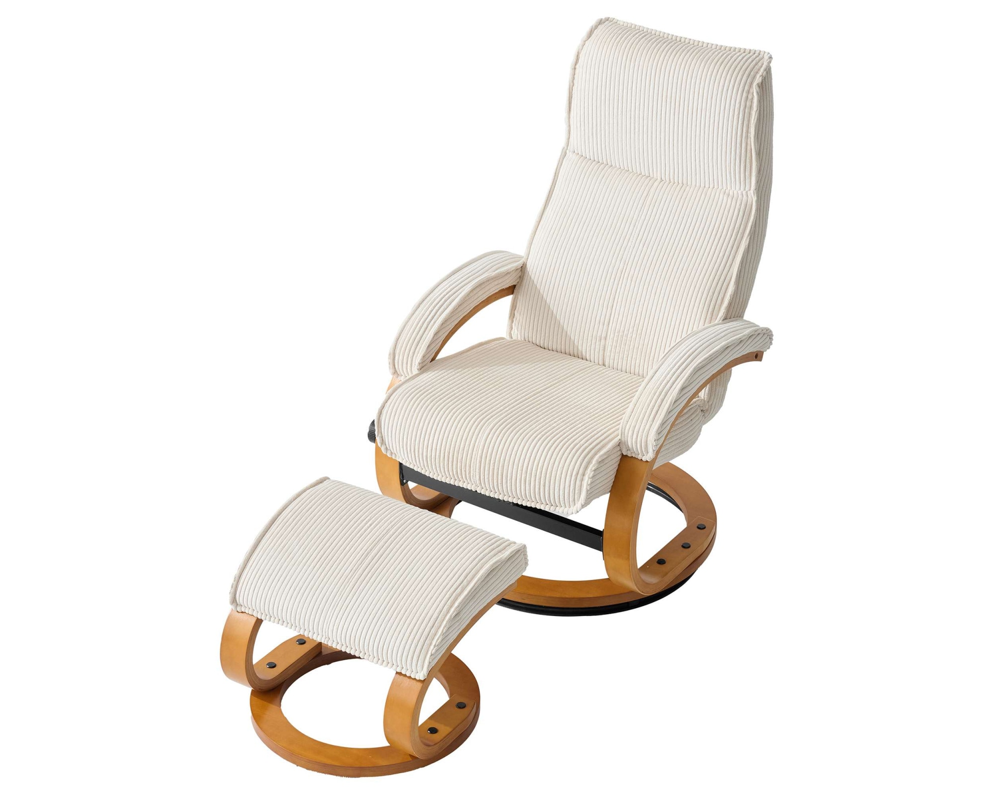 OTTO home Relaxsessel »mit Hocker PARIS neu: Cord - OTTO. Verlässliche Qualität.« Set, bestehend aus Sessel und Hocker, 2 Stk. tlg. manuelle Relaxfunktion mit Drehfunktion, neu: Cord-Bezug
