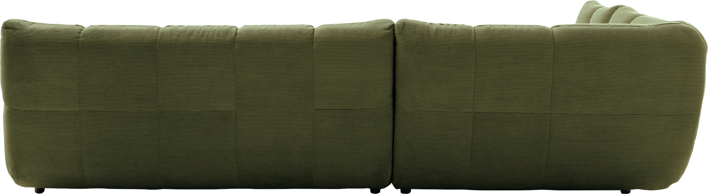 Home affaire Ecksofa »Cozy Bubble, mit klappbarer Armlehne, Breite 324 cm« mit eleganter Steppung, Rundumbezug & weicher Polsterung