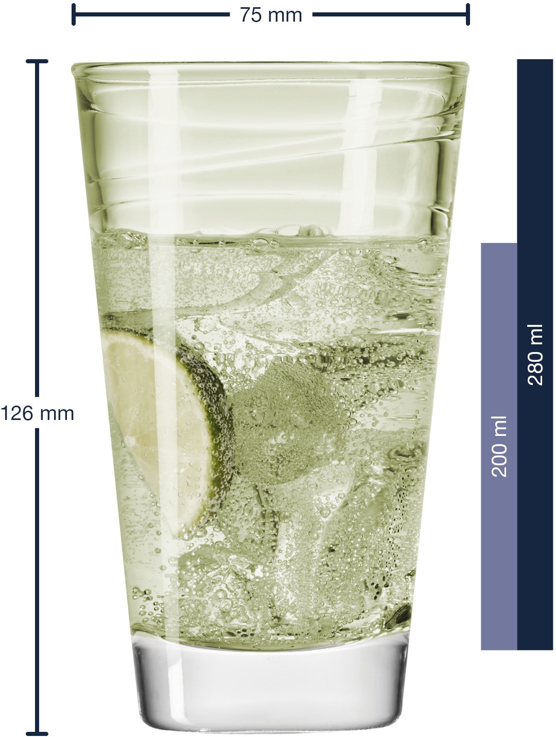 LEONARDO Longdrinkglas »Colori«, (Set, 6 tlg.), veredelte mit lichtechter Hydroglasur, 280 ml, 6-teilig