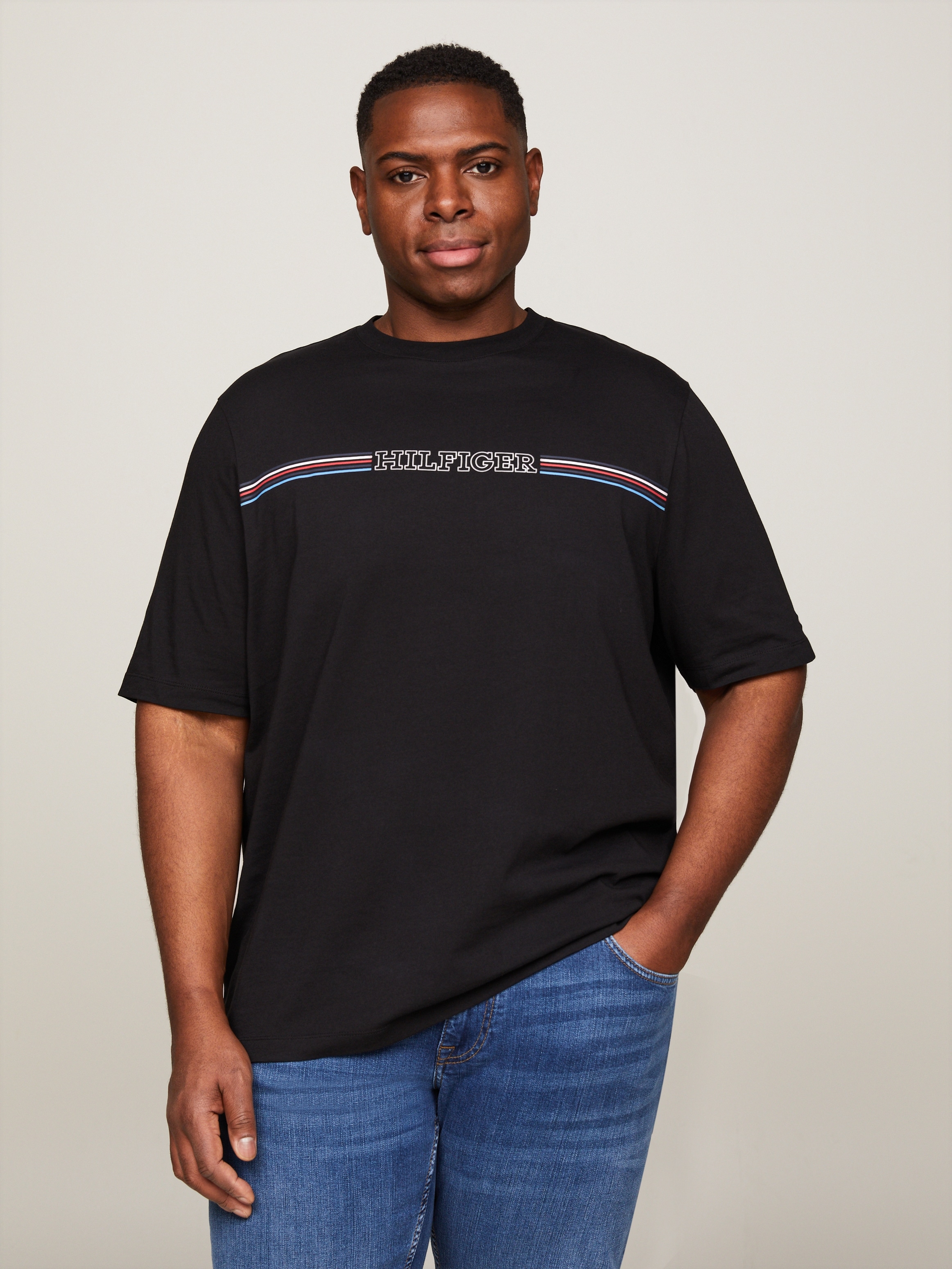 Tommy Hilfiger Big & Tall T-Shirt »BT-STRIPE CHEST TEE-B«, Große Größen