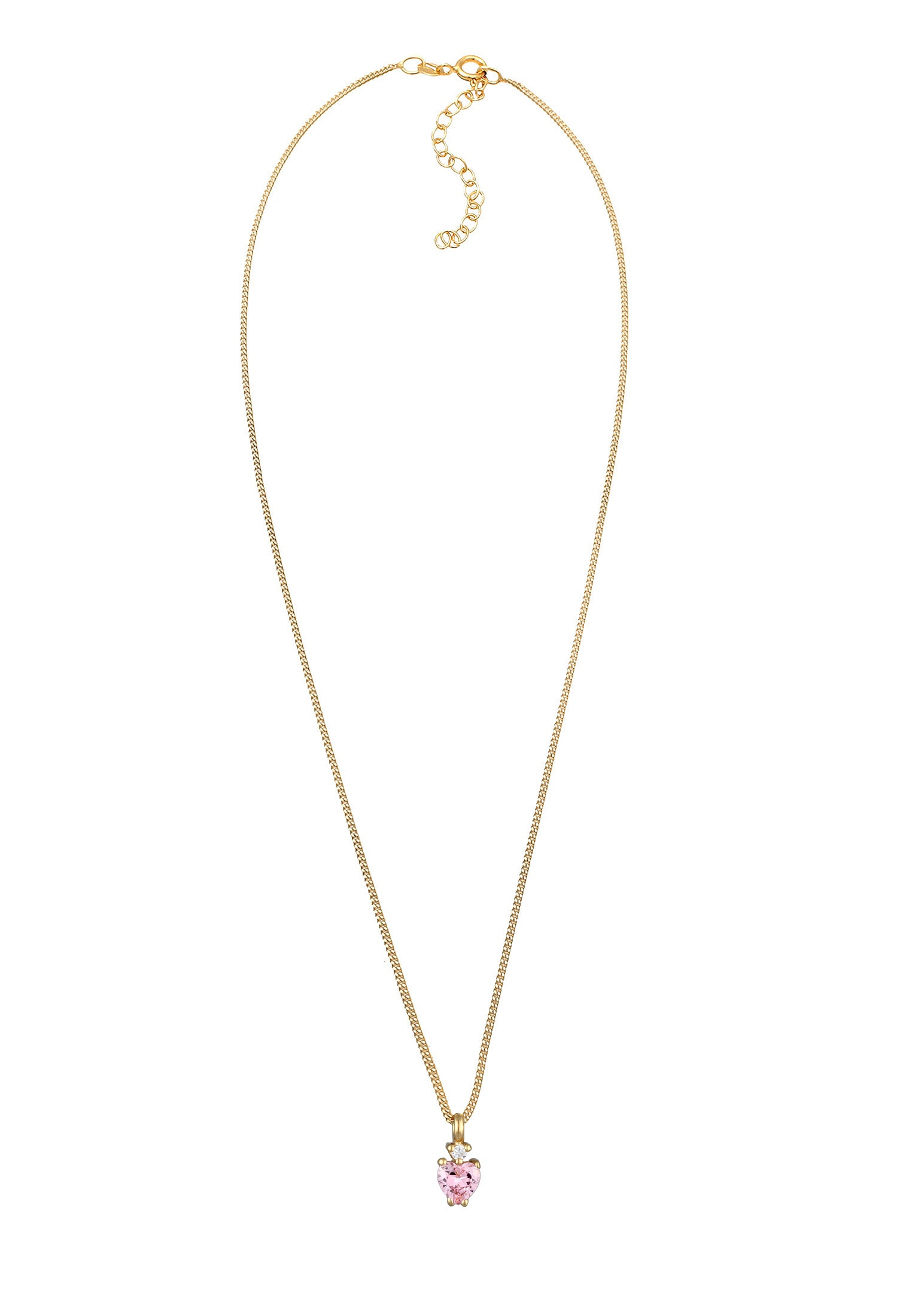 Elli Silberkette »Halskette Herz Zirkonia Solitär Funkelnd 925 Silber Vergoldet«