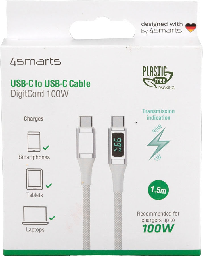 4smarts USB-Kabel »USB-C auf USB-C Kabel DigitCord 100W 1,5m«, 150 cm