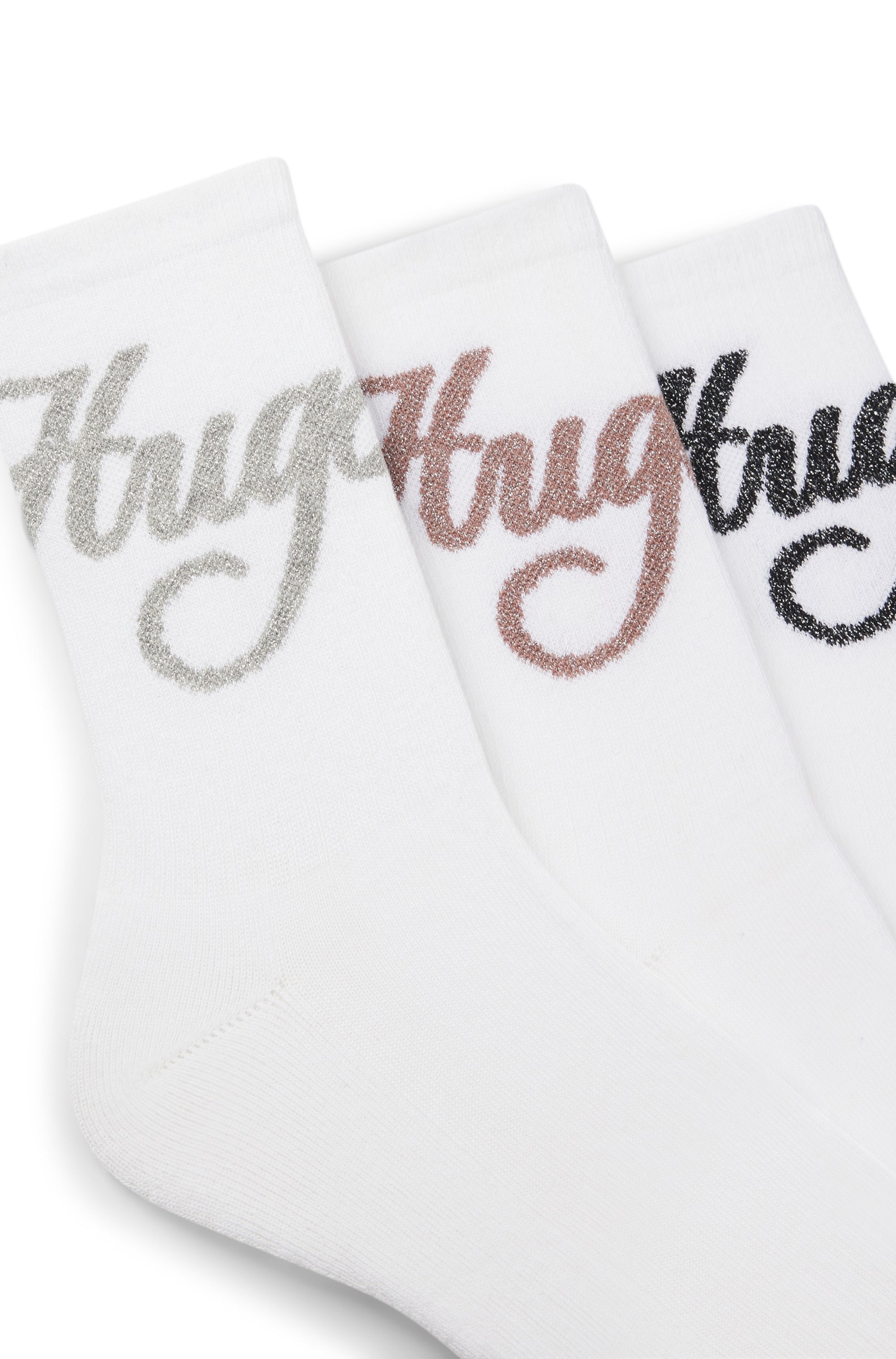 HUGO Underwear Socken, (3 Paar), mit schimmerden Logo