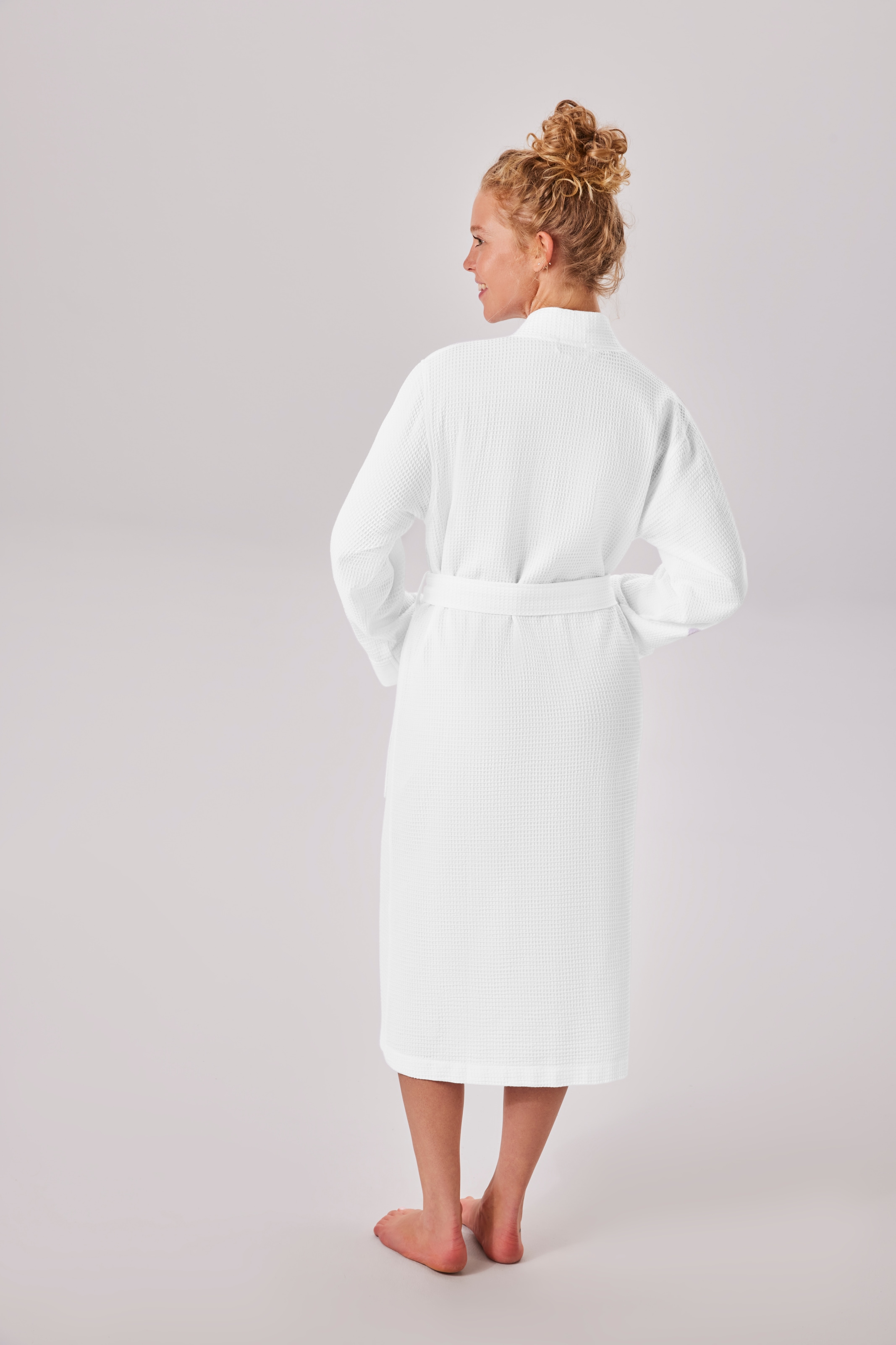 OTTO home Unisex-Bademantel »Vanessa, ideal für Sauna & Spa, Hotelbademantel, Morgenmantel« 1 Stk. Taschen, Damen & Herren, Waffelpiqué, sehr leichte Qualität, S-3XL