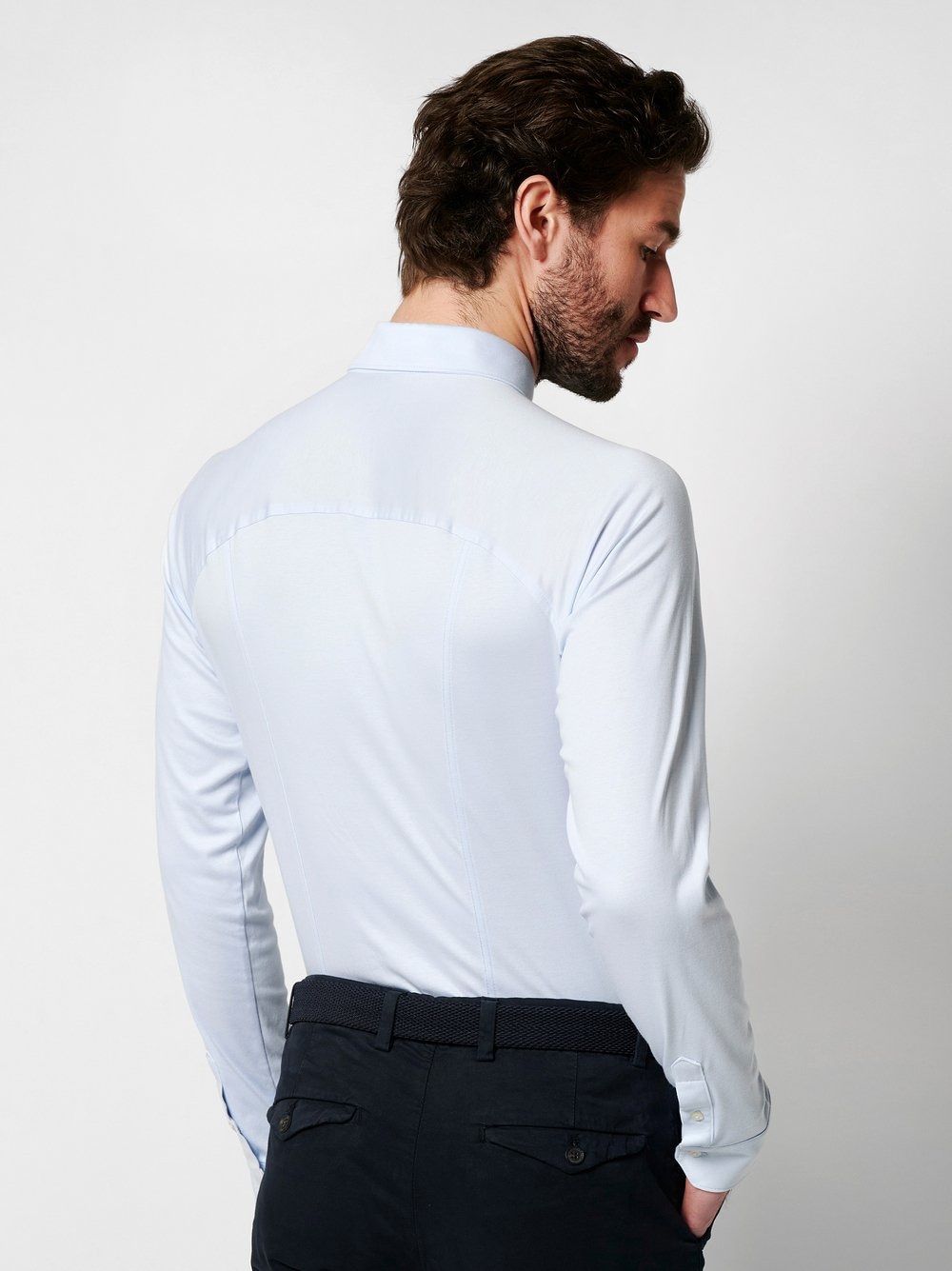 DESOTO Langarmhemd »Jerseyhemd Casual Kent langarm«, Flexibler Stretch