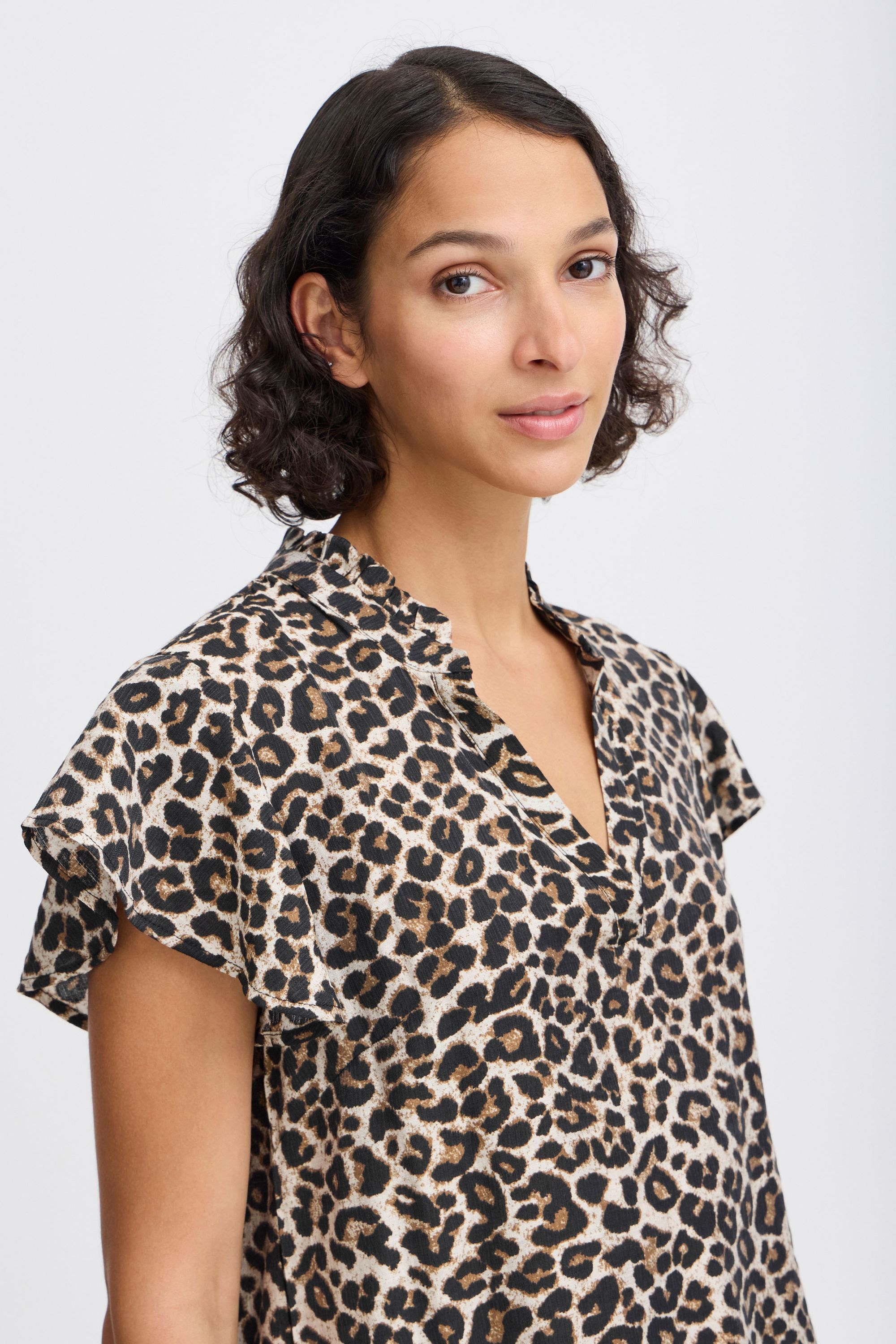 b.young Tunika »Kurzarmbluse BYHINVA LEOPARD BLOUSE 2 -«