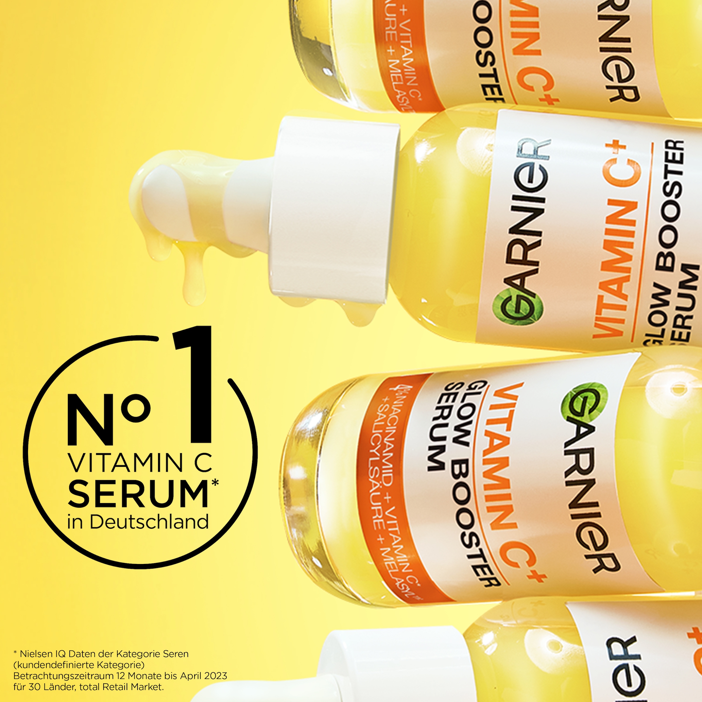 GARNIER Gesichtsserum »VITAMIN C+ GLOW BOOSTER SERUM« für empfindliche Haut, flüssige Textur, mit 4 % Niacinamid