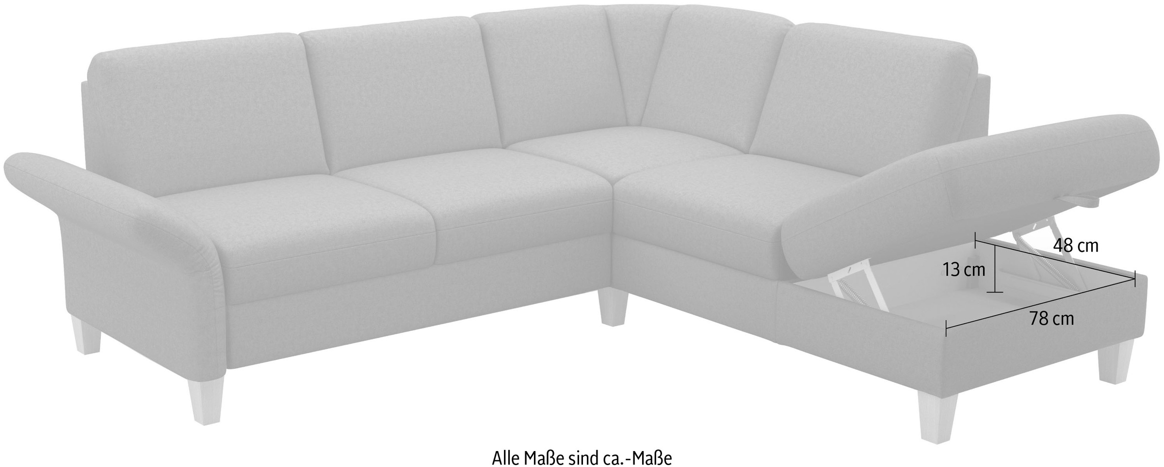 Home affaire Ecksofa »Rochelle, L-Form«, wahlweise mit Armteilverstellung, Bettfunktion und Bettkasten