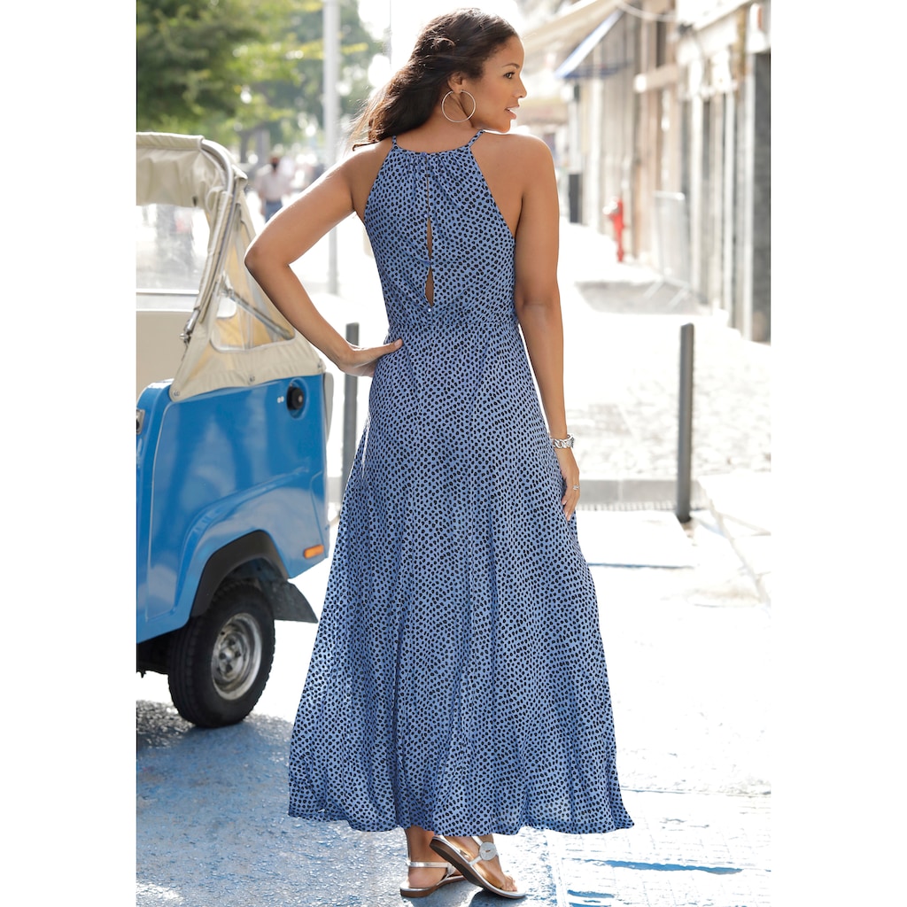 LASCANA Maxikleid, mit Alloverdruck, luftiges Sommerkleid, Strandkleid
