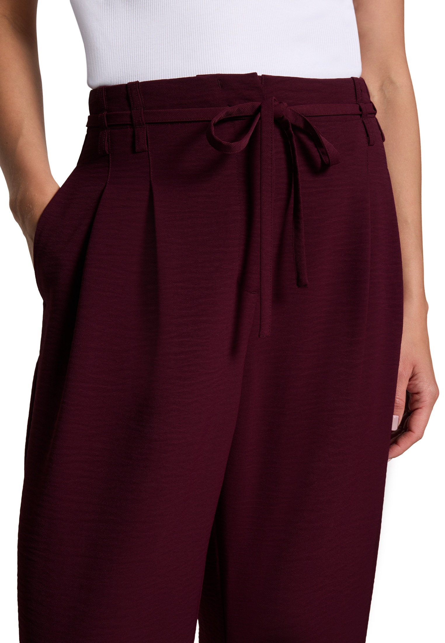 Zero 5-Pocket-Hose »Modern fit Hose mit Bindegürtel«