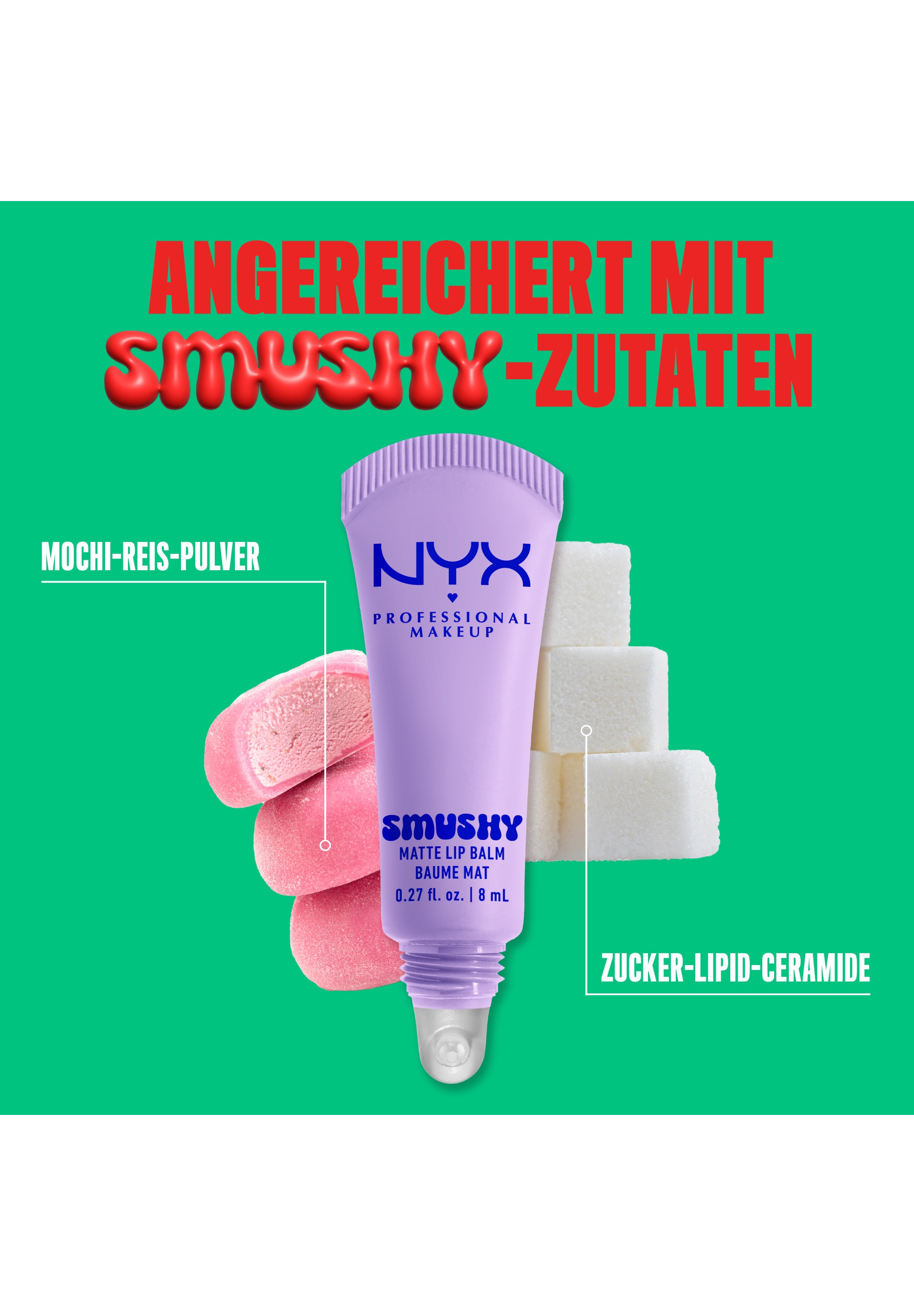 NYX PROFESSIONAL MAKEUP Lippenbalsam »SMUSHY MATTE LIP BALM« jeder der Farbtöne hat einen einzigartigen, süßen Duft