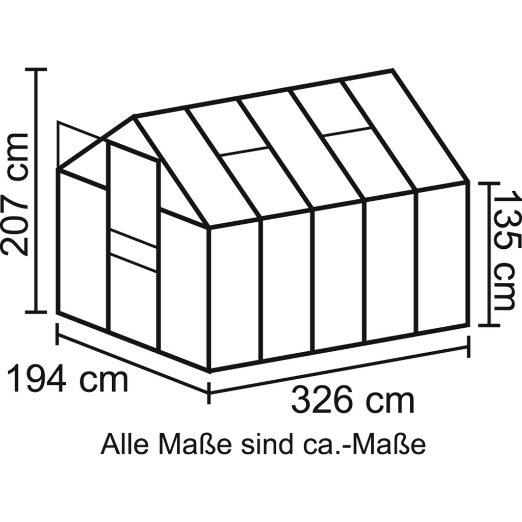 Vitavia Gewächshaus »Apollo 6200«, (Spar-Set)