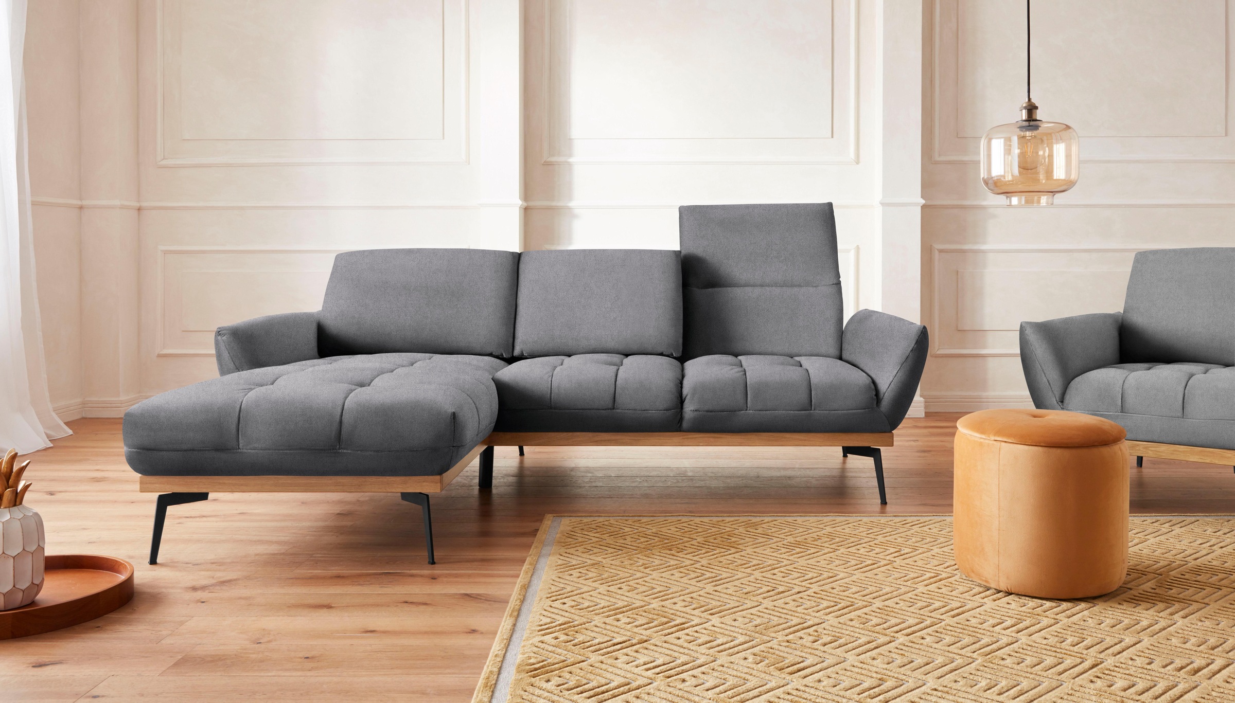 Guido Maria Kretschmer Home&Living Ecksofa »Palíc, inkl. Rückenverstellung, bequem, elegant, Breite 245cm, L-Form«