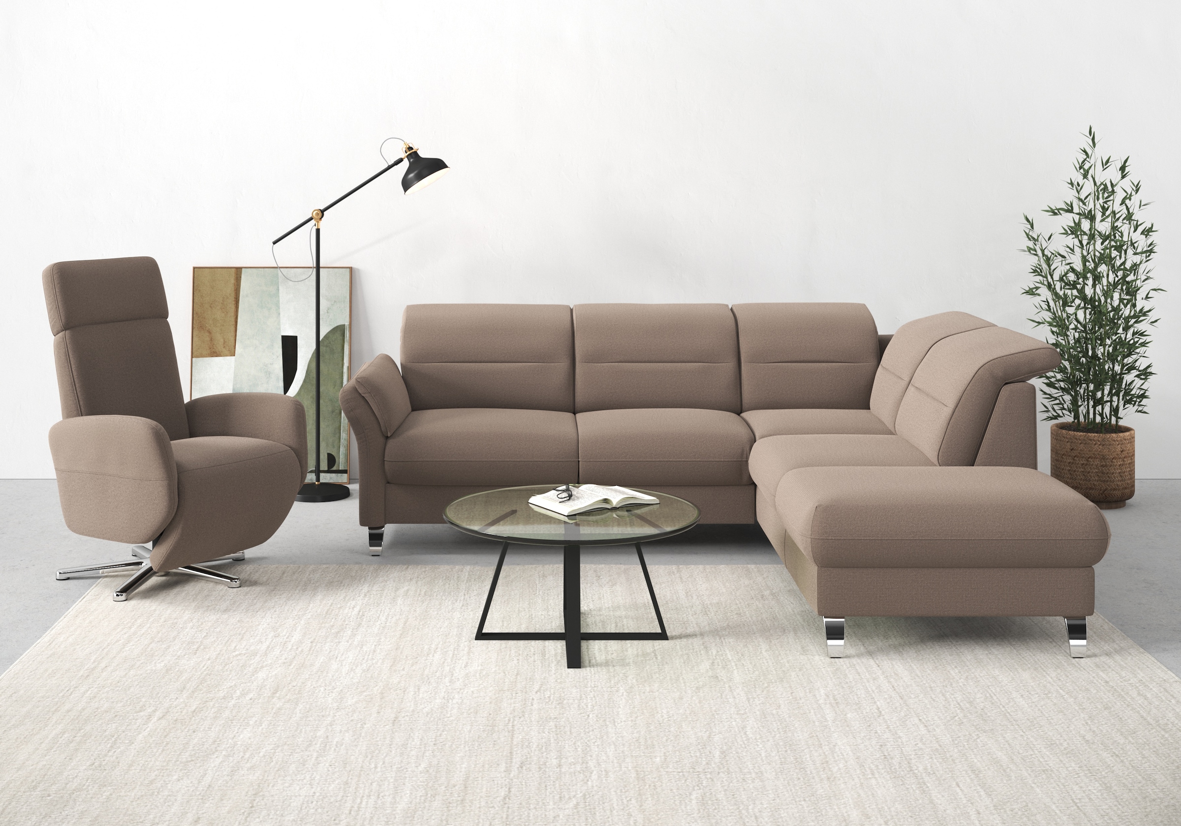 sit&more TV-Sessel »Grenoble, inkl. Kopfteilverstellung und kabelgebundener Fernbedienung,«, wahlweise mit 2 Motoren und Akku und Aufstehhilfe