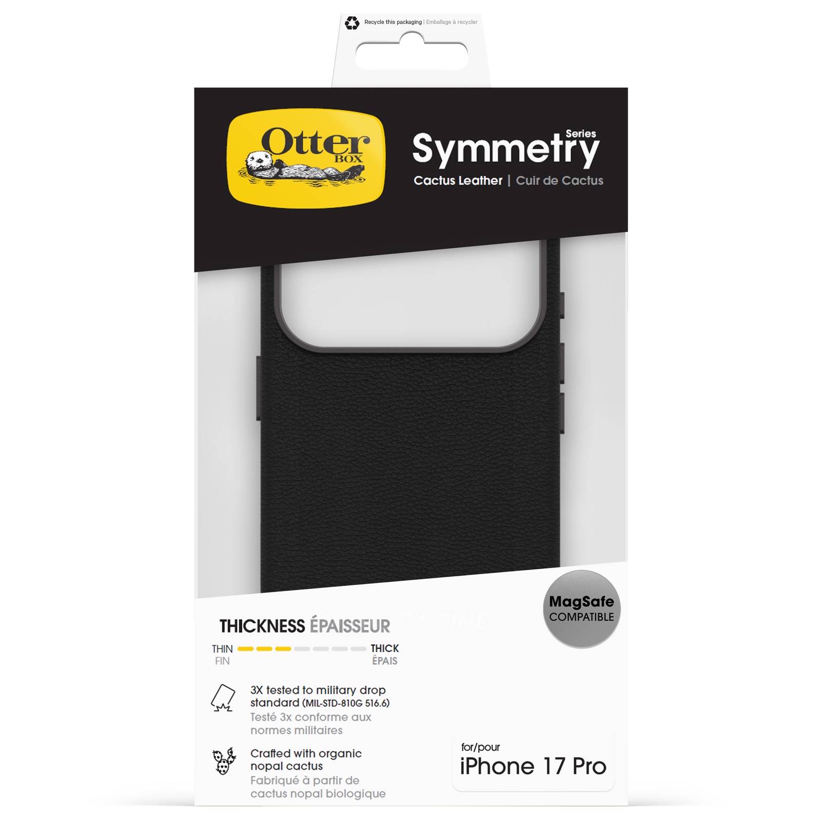 Otterbox Handyhülle »Symmetry Series Cactus Leather mit MagSafe für Apple iPhone 17 Pro« Apple iPhone 17 Pro Backcover, Schutzhülle, Handyschutzhülle, Case, Schutzcase, stoßfest