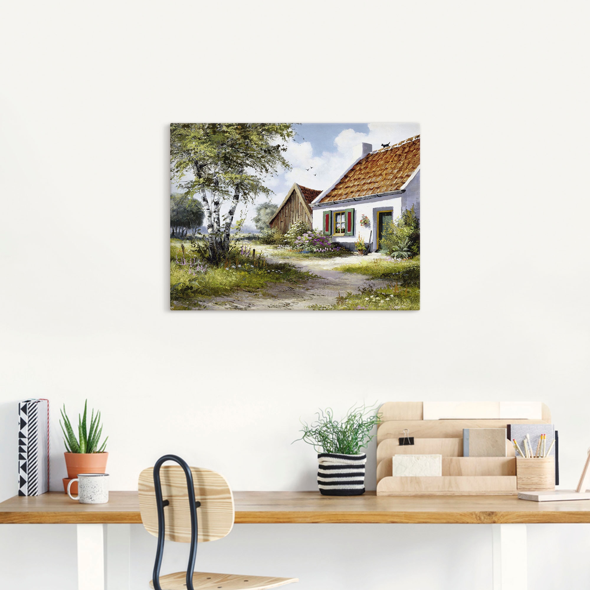 Artland Wandbild »Katze auf dem Dach«, Garten, (1 St.), als Leinwandbild, Poster, Wandaufkleber in verschied. Größen