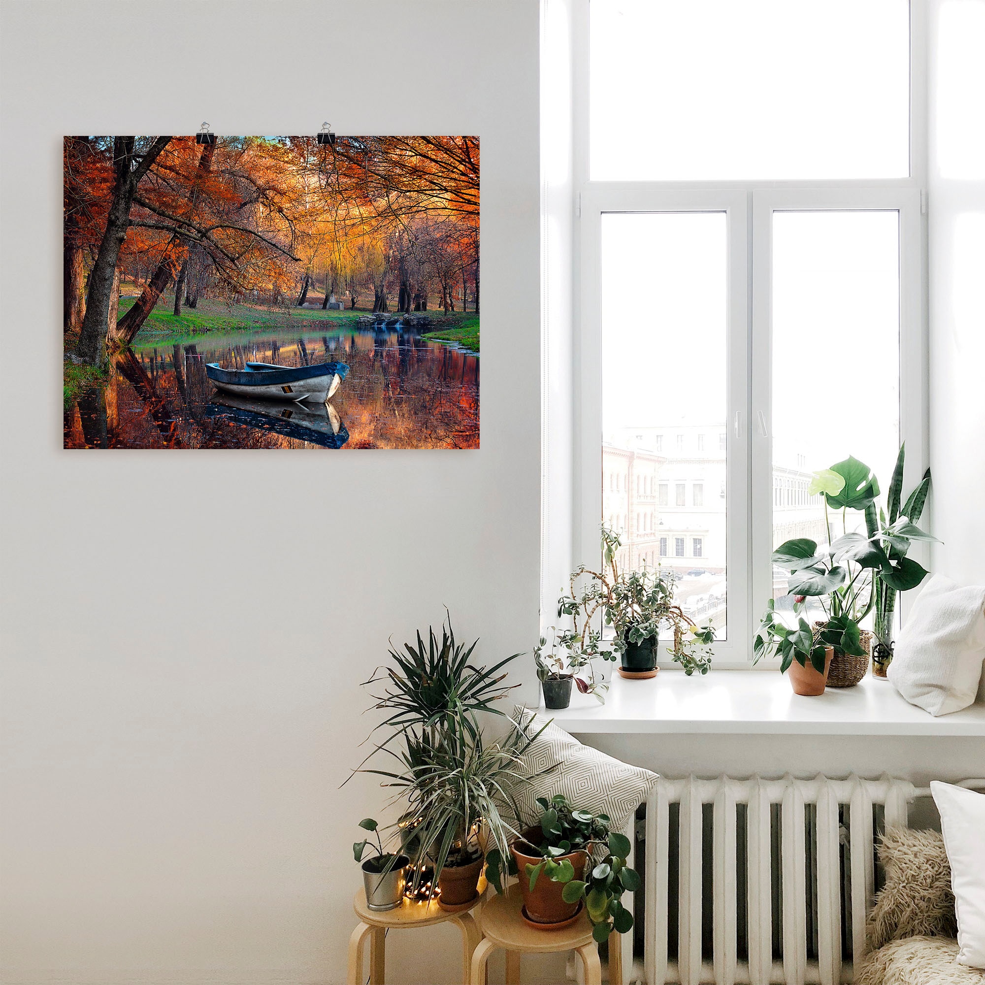 Artland Wandbild »Bunte Herbstlandschaft«, Boote & Schiffe, (1 St.), als Leinwandbild, Poster in verschied. Größen