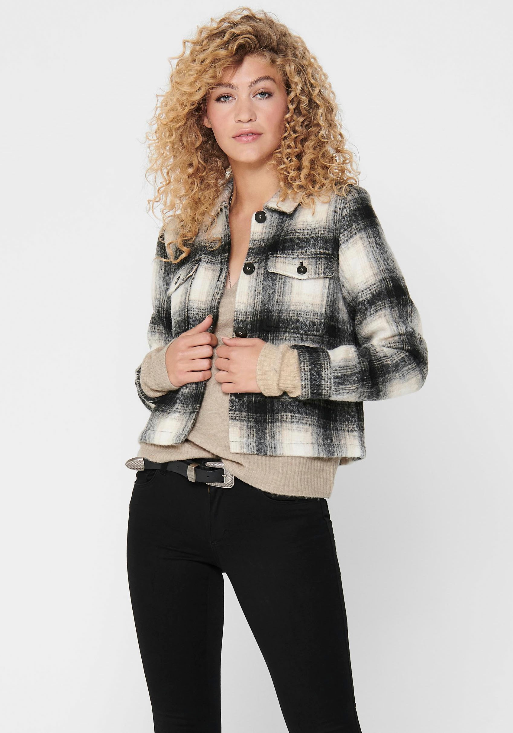 Only Hemdjacke »ONLLOU SHORT CHECK JACKET«