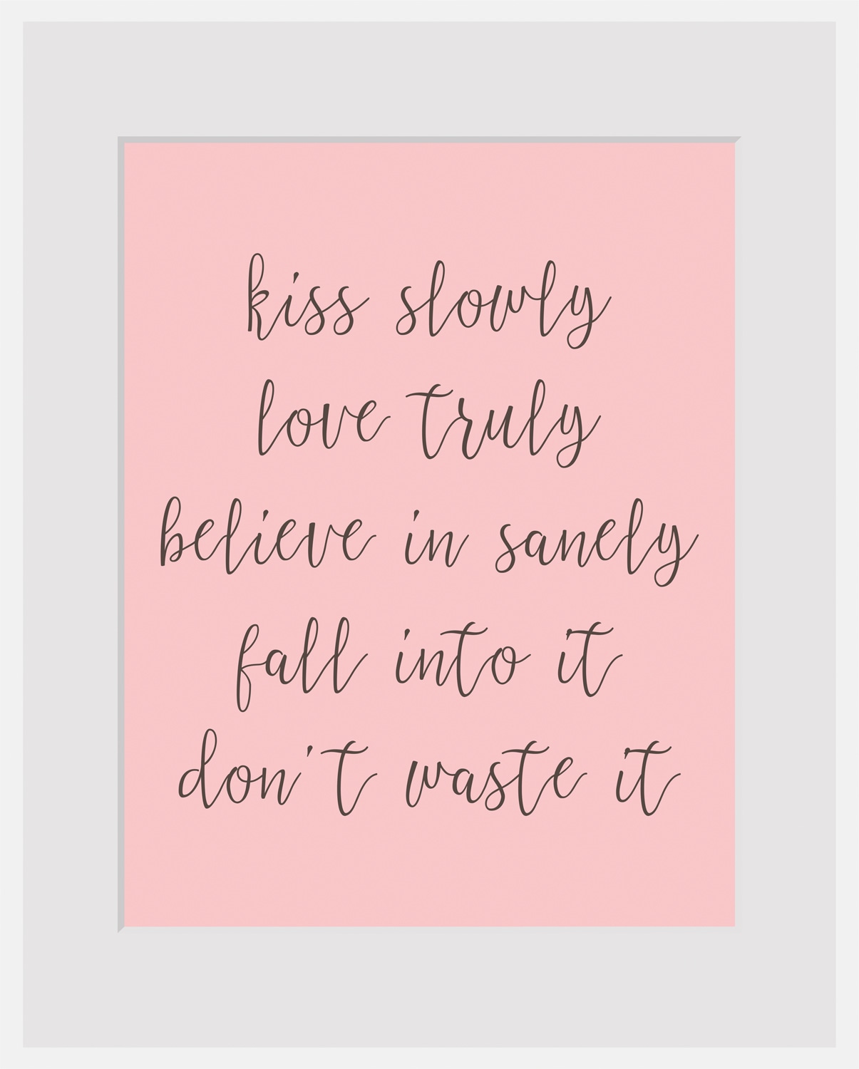 queence Bild »kiss slowly« Liebessprüche | Motivationsbilder | Schriftzüge | Sprüche & Texte Spruch, gerahmt