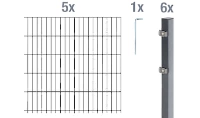 Alberts Doppelstabmattenzaun, (Set), 120 cm hoch, 5 Matten für 10 m, 6 Pfosten kaufen