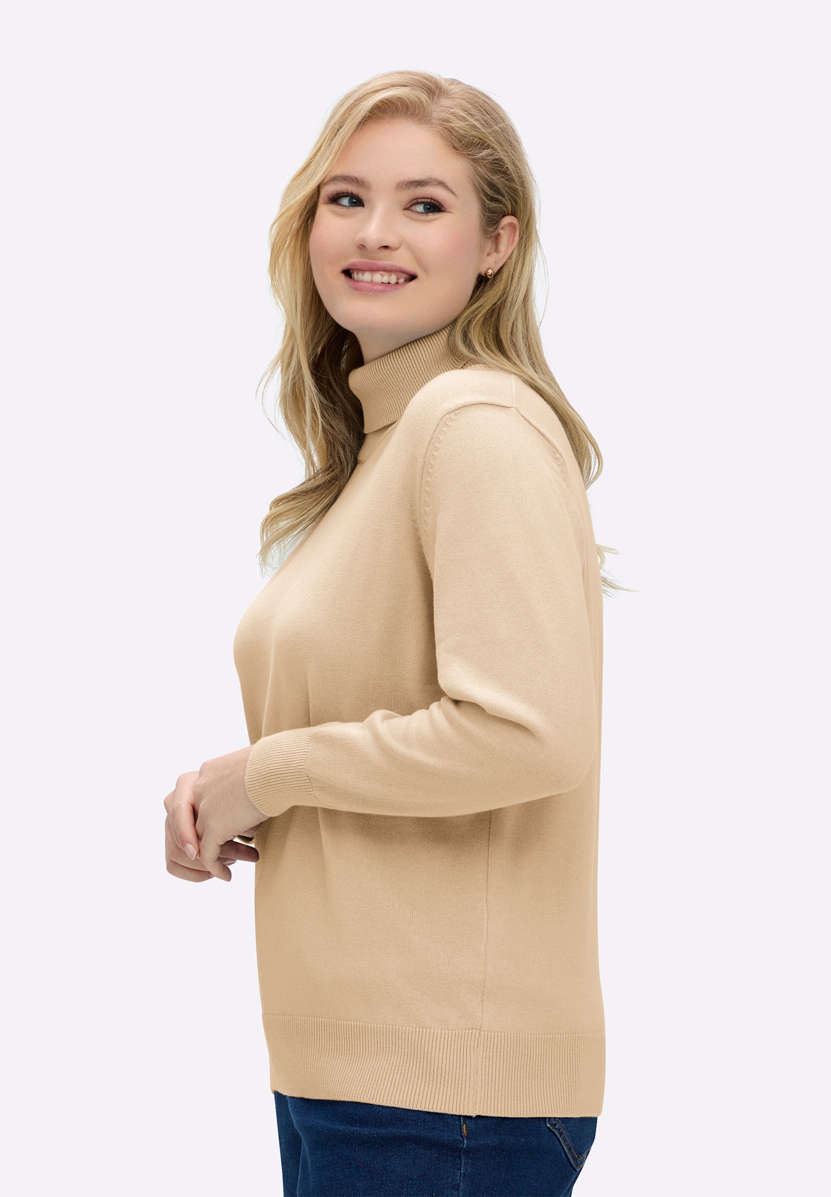 Witt Longpullover »Pullover Rollkragenpullover aus reiner Baumwolle«