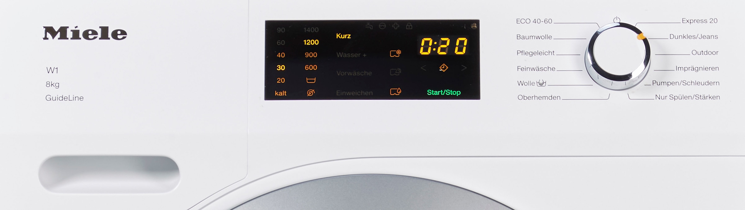 Miele Waschmaschine »WDD131 WPS GuideLine« 8 kg 1400 U/min GuideLine für Sehbehinderte