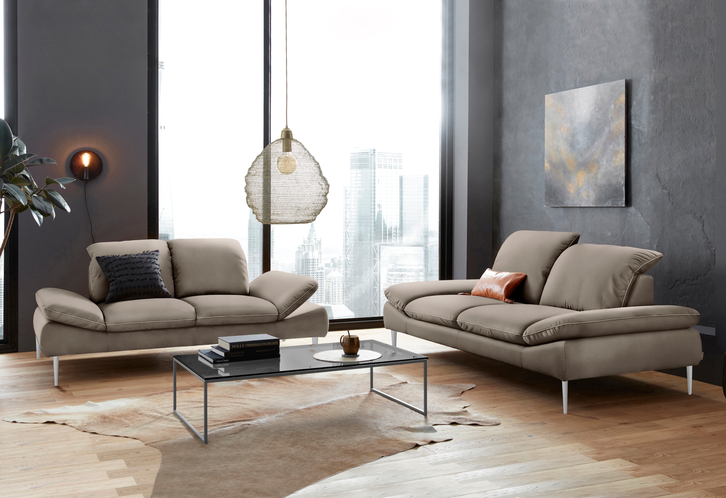 W.SCHILLIG 2-Sitzer »enjoy&MORE«, mit Sitztiefenverstellung, Füße silber matt, Breite 202 cm