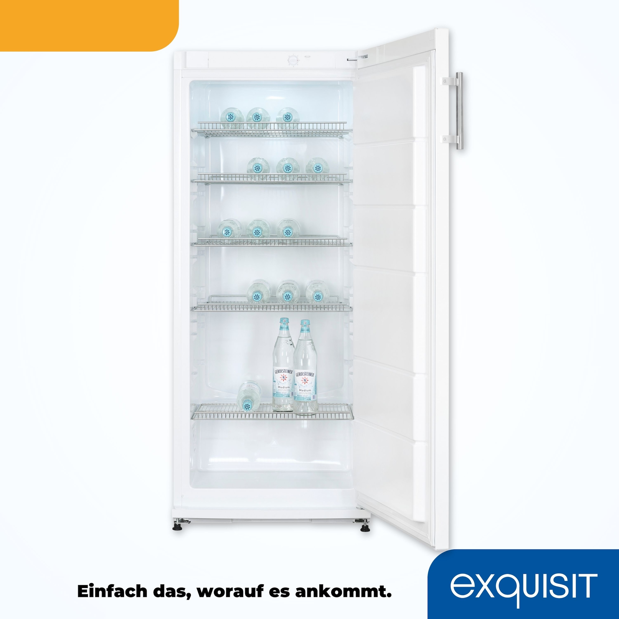 exquisit Getränkekühlschrank »GKS29-V-H-280E weiss« 145,5 cm hoch 60 cm breit