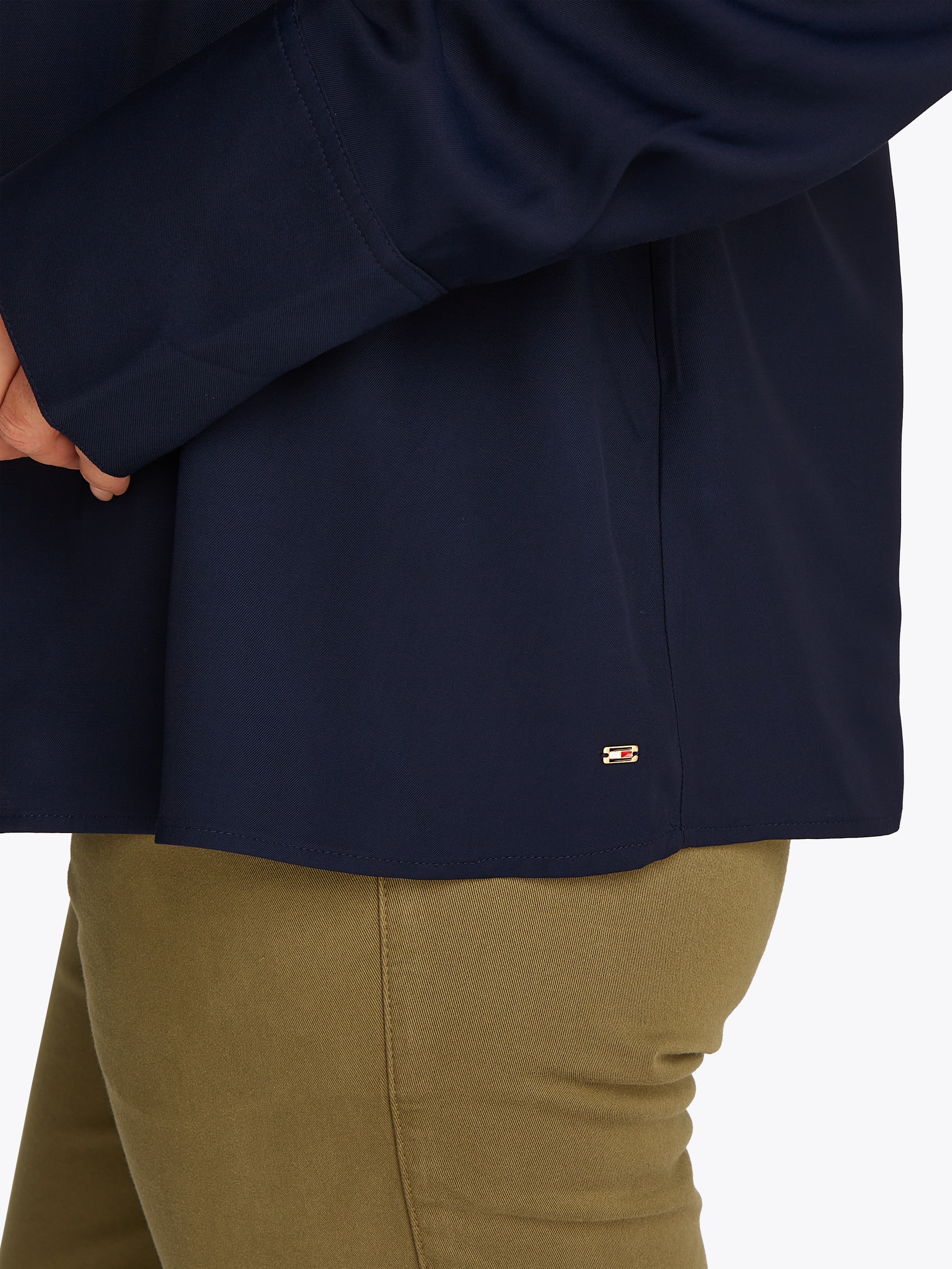 Tommy Hilfiger Curve Klassische Bluse »CRV SOFT VIS V NECK LS BLOUSE«, in Großen Größen, V-Ausschnitt