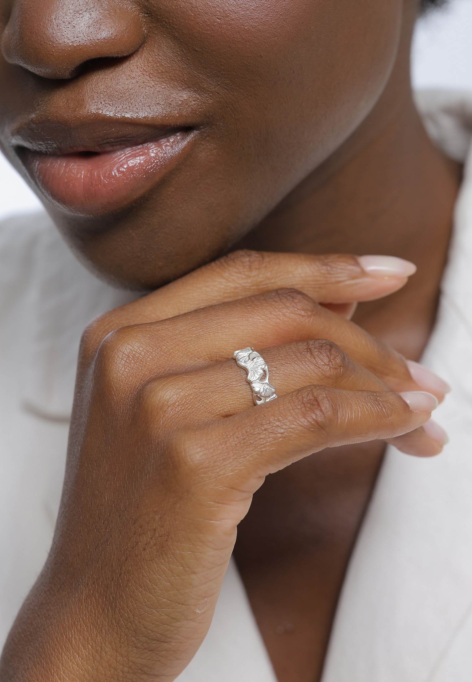 Elli Silberring »Ring Ginkgo Blätter Trend Cool Glück 925 Silber«