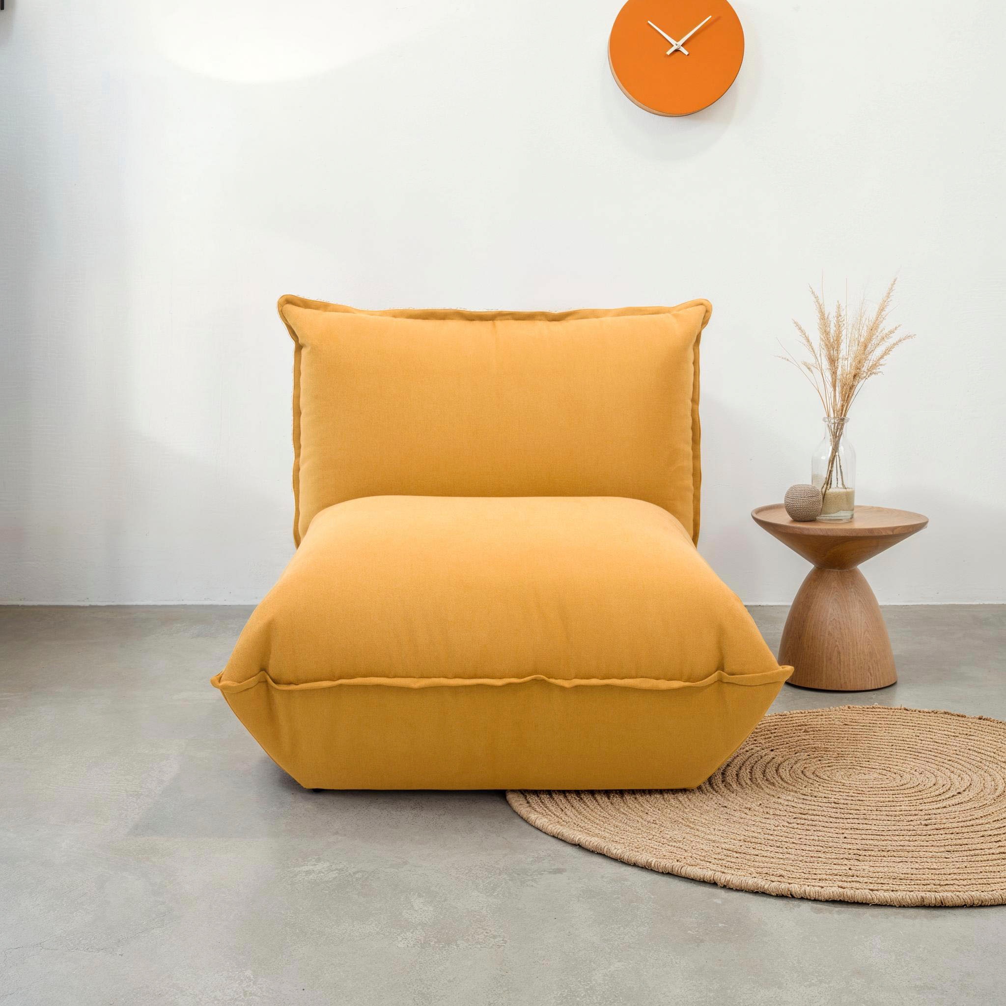 DOMO collection Sessel »Nantes Loungesessel, Wohlfühlsessel mit 360° Drehfunktion« hochwertig gepolstert mit Federkern, Struktur weich, mango