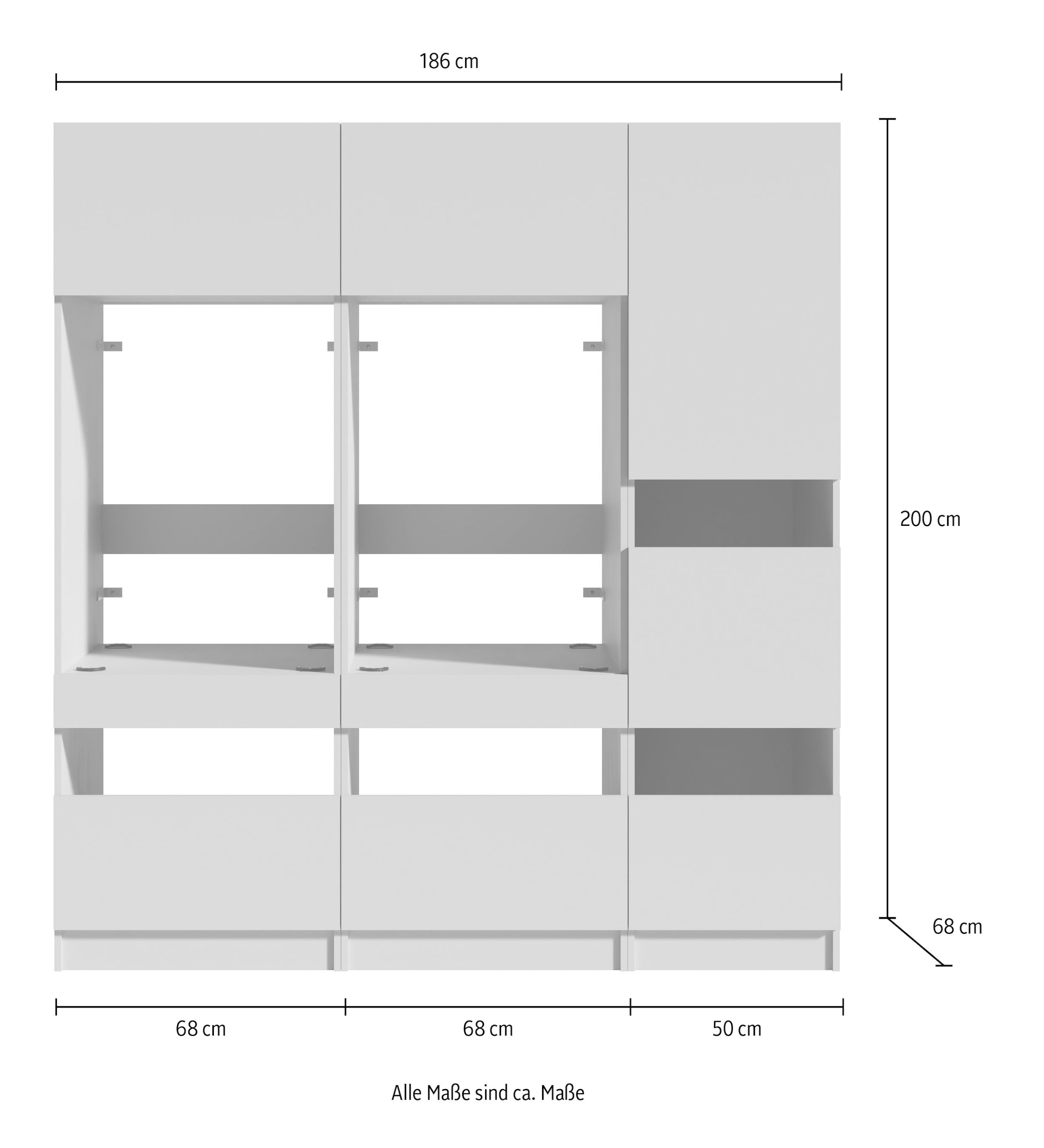 BASIC by Balculina Mehrzweckschrank-Set »Washhome B/T/H 186x68x200 cm« 3 Stk. tlg.