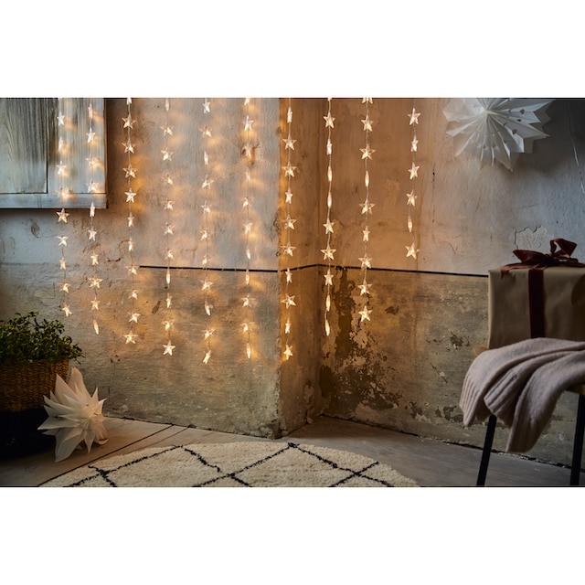 KONSTSMIDE LED-Lichtervorhang »Weihnachtsdeko«, 120 Sterne, 120  bernsteinfarbene Dioden kaufen online bei OTTO