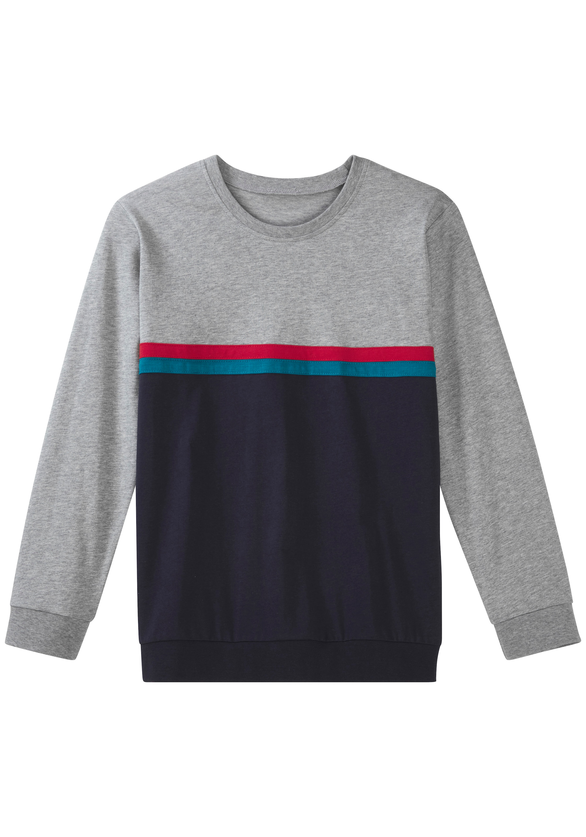 le jogger® Pyjama »Schlafanzug« 1 Stück, 2 aus Baumwolle, meliertes Design, mit Bündchen