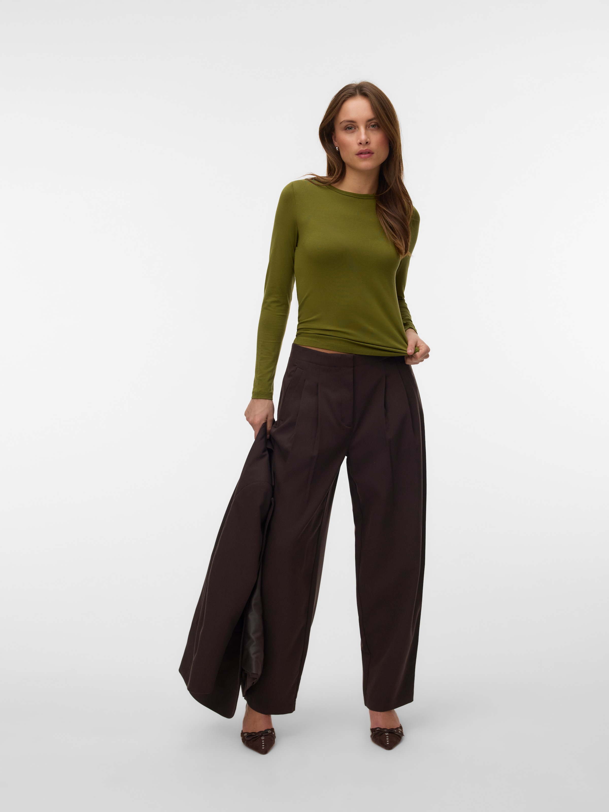 Vero Moda Langarmshirt »VMADA LS TOP JRS NOOS« Materialmix, regular fit