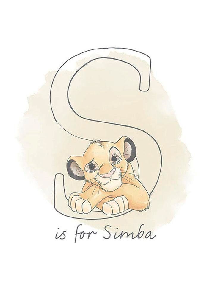 Komar Poster »S like OTTO Simba«, Kinderzimmer, (1 St.), bei Disney, Wohnzimmer Schlafzimmer