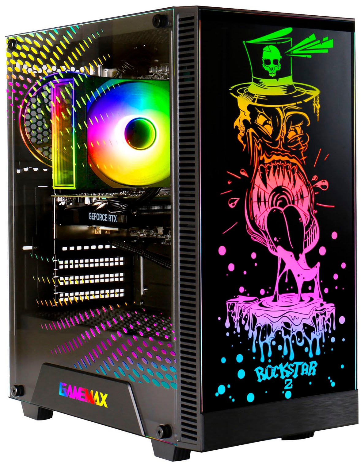 GAMEMAX Gaming-PC-Komplettsystem »MegaDeal Rockstar 2903 AMD Ryzen 5 5500 16GB 1TB SSD RTX 3060« 27 ″ AMD Ryzen 5 GeForce RTX 3060 16 GB RAM 1.000 GB SSD Windows 11 + MSI PRO MP272L LCD-Monitor, 68,6cm (27")