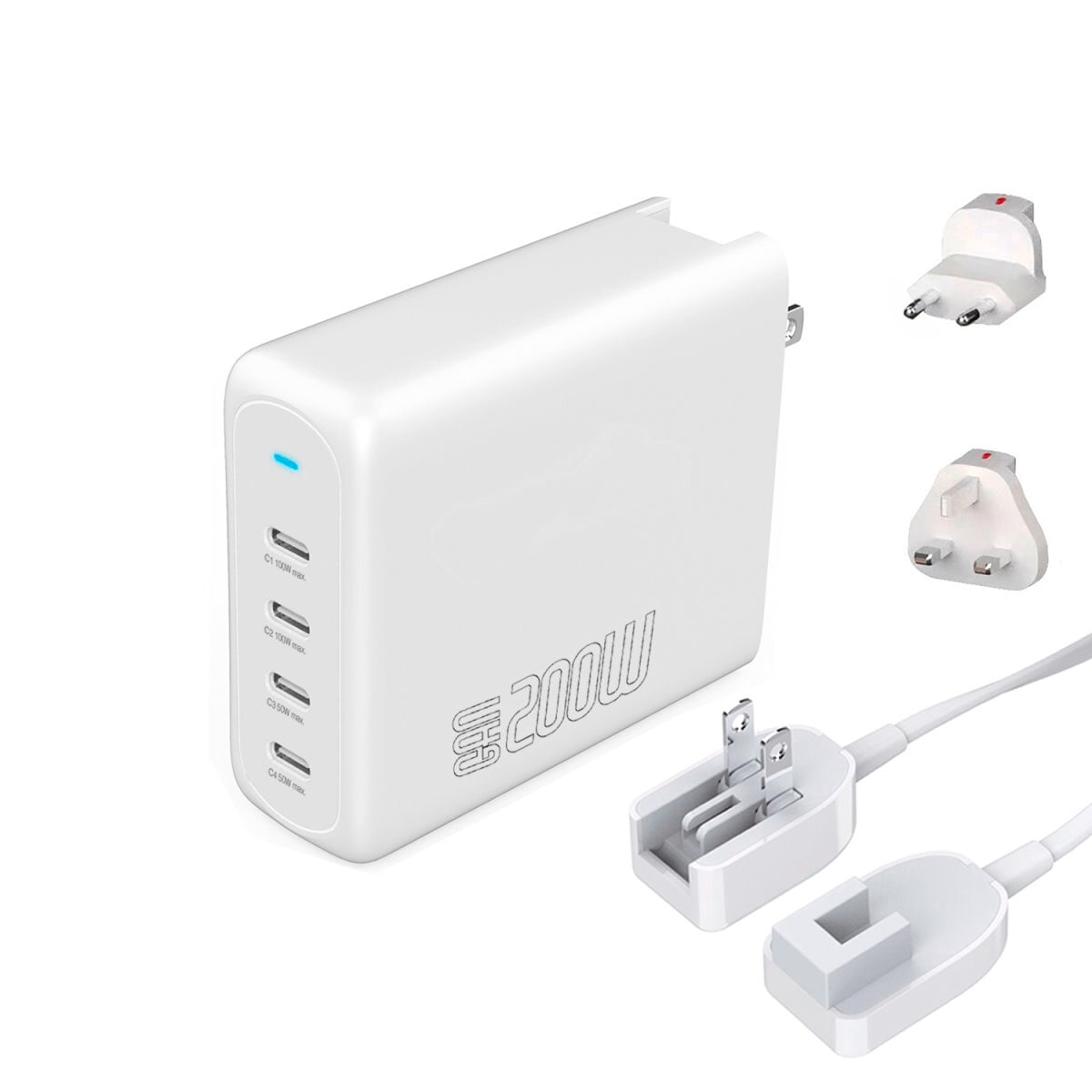 4smarts USB-Ladegerät »Ladegerät GaN Flex Pro 200W 4 USB-C, Travel Edition«
