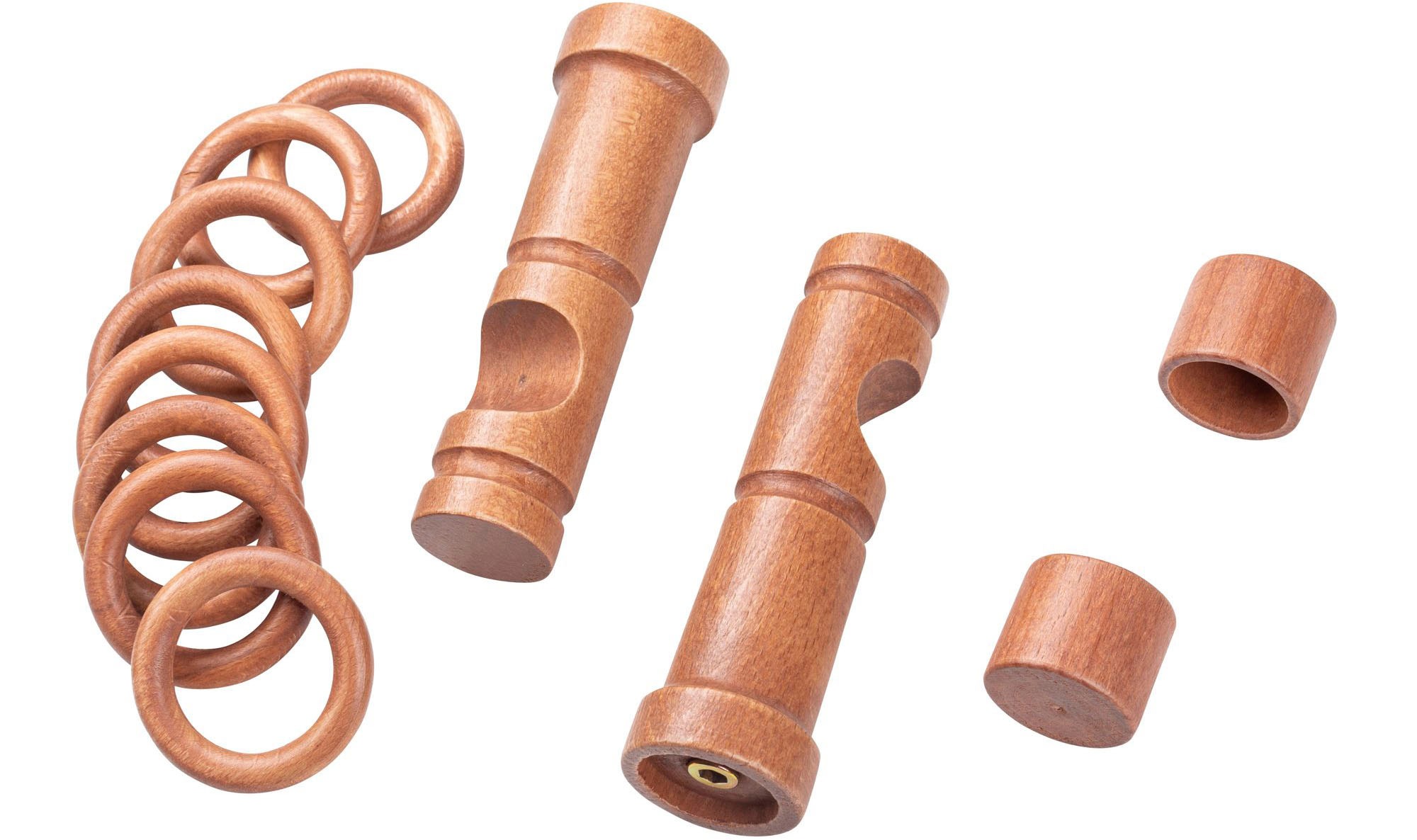 SN DECO GROUP Gardinenstange »Cafiro« 1 läufig-läufig Fixmaß 28 mm, Holz, verschiedene Längen und Farben, Komplettset