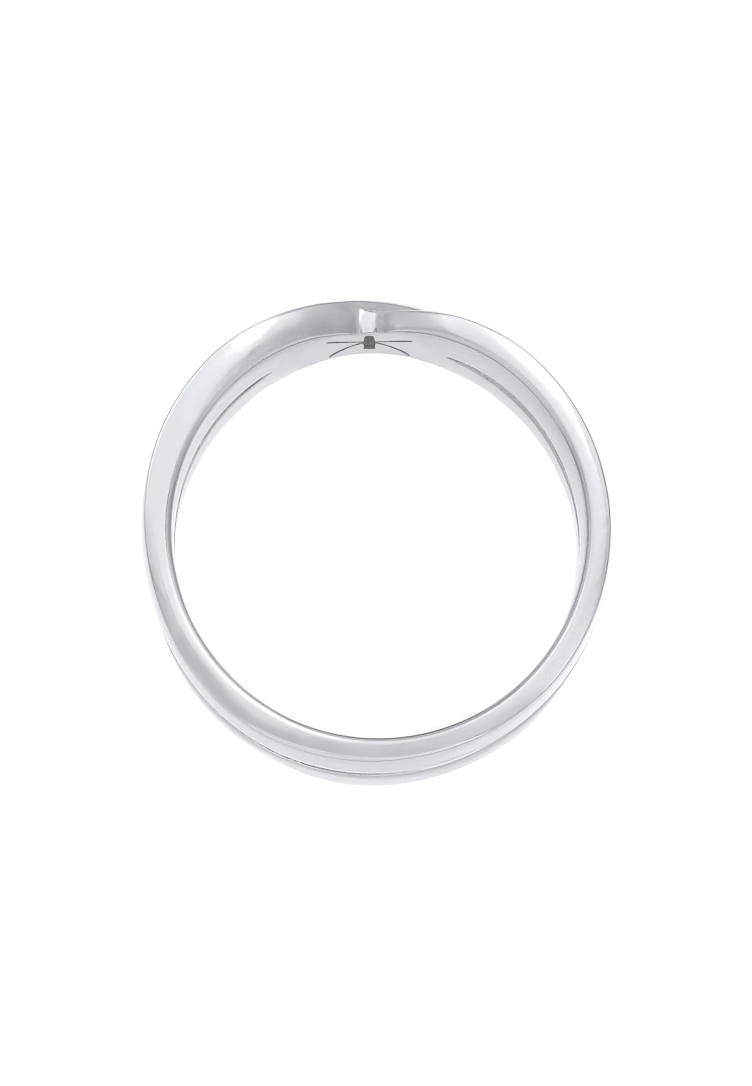 Kuzzoi Silberring »Ring Herren Bandring Überkreuz Look 925 Silber«