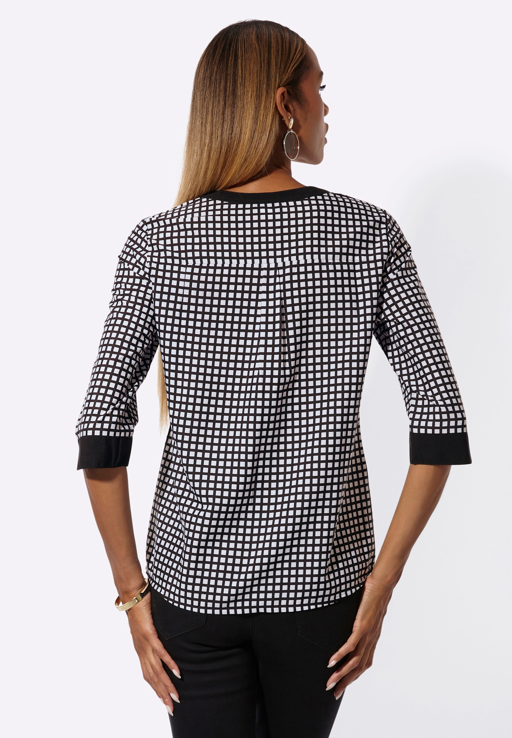 creation L Schlupfbluse »Druck-Bluse Druckbluse mit Kellerfalte hinten«